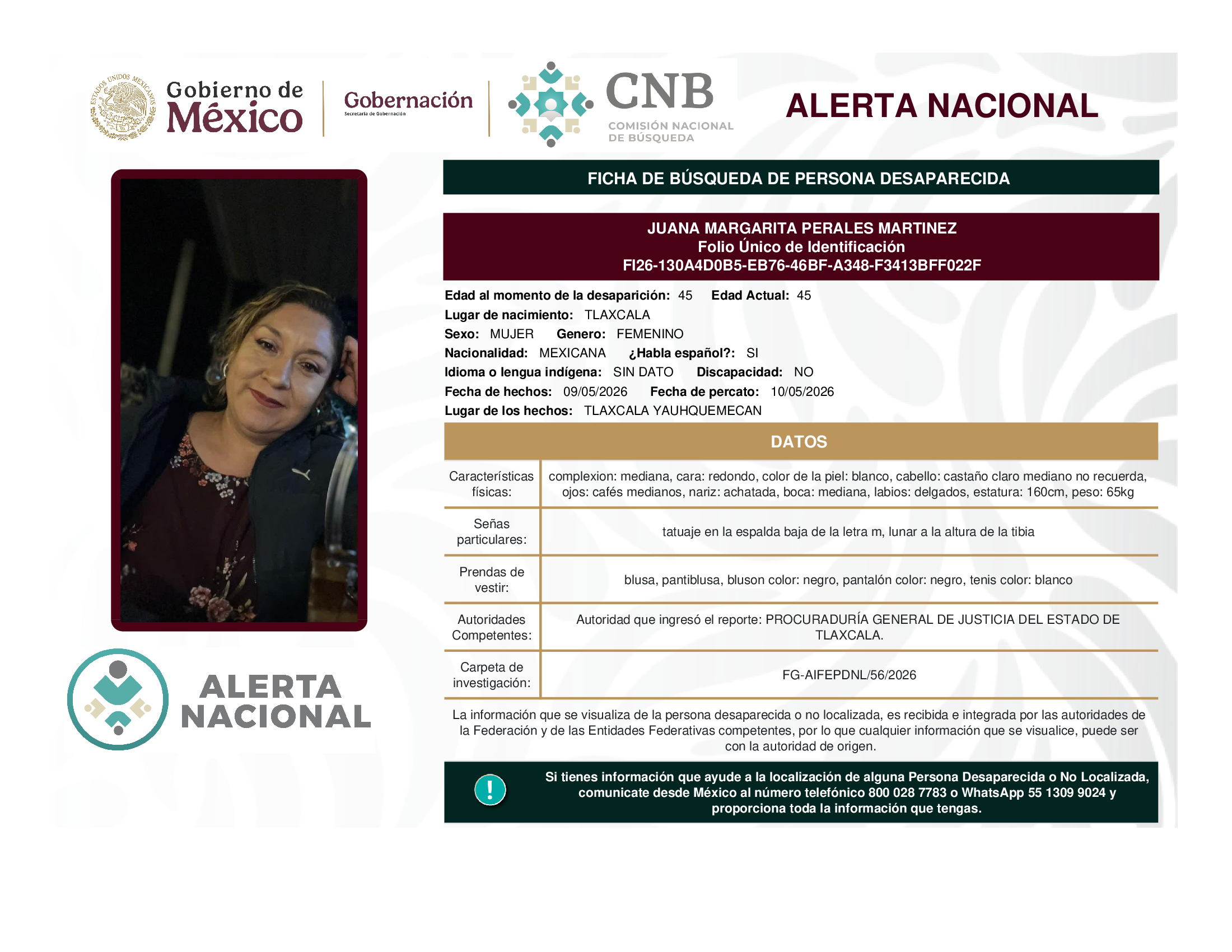 JUANA MARGARITA PERALES MARTINEZ