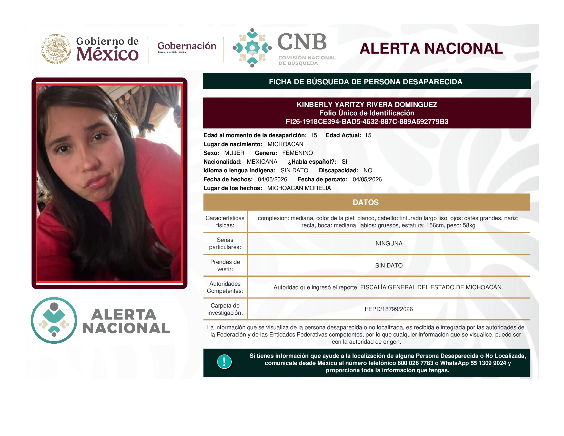 KINBERLY YARITZY RIVERA DOMINGUEZ