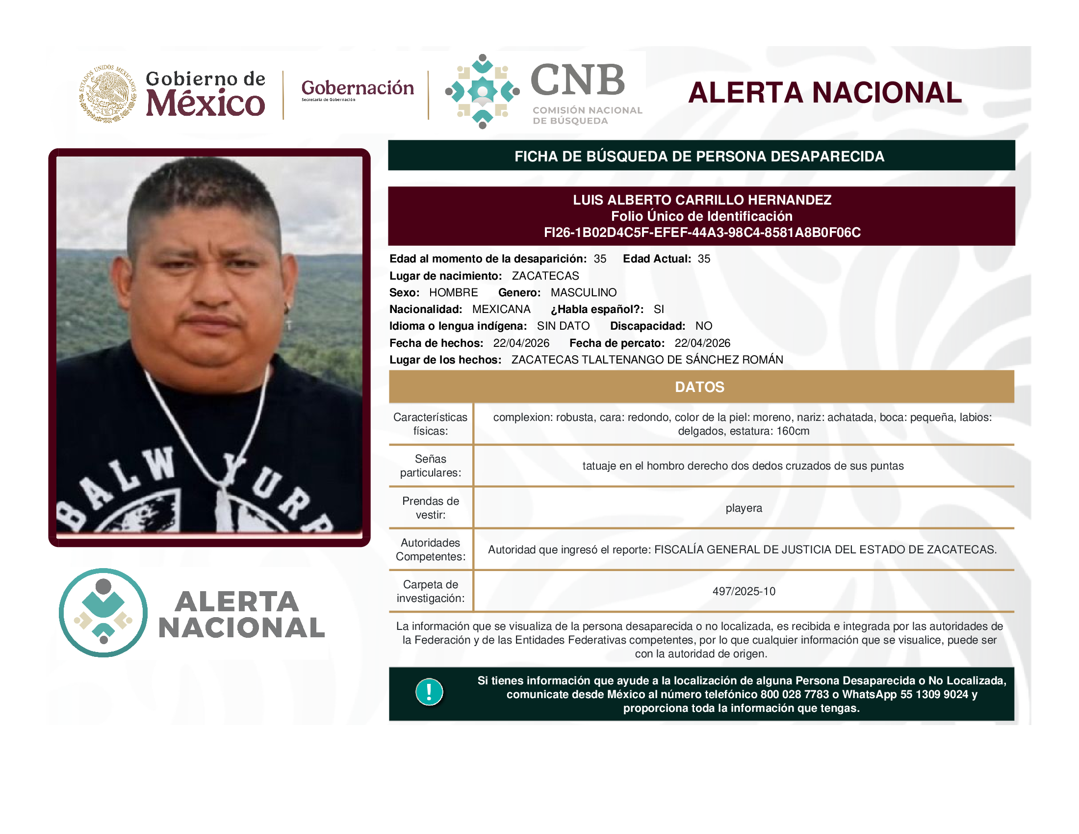 LUIS ALBERTO CARRILLO HERNANDEZ