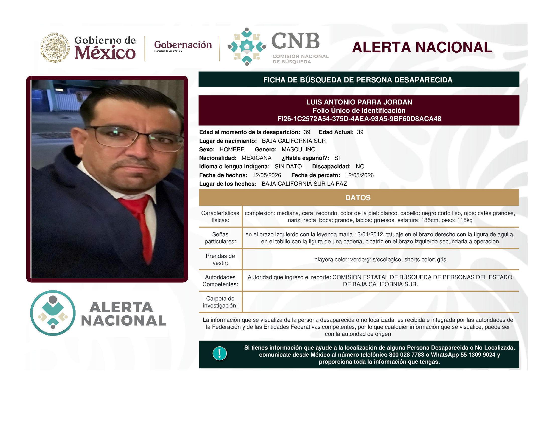 LUIS ANTONIO PARRA JORDAN