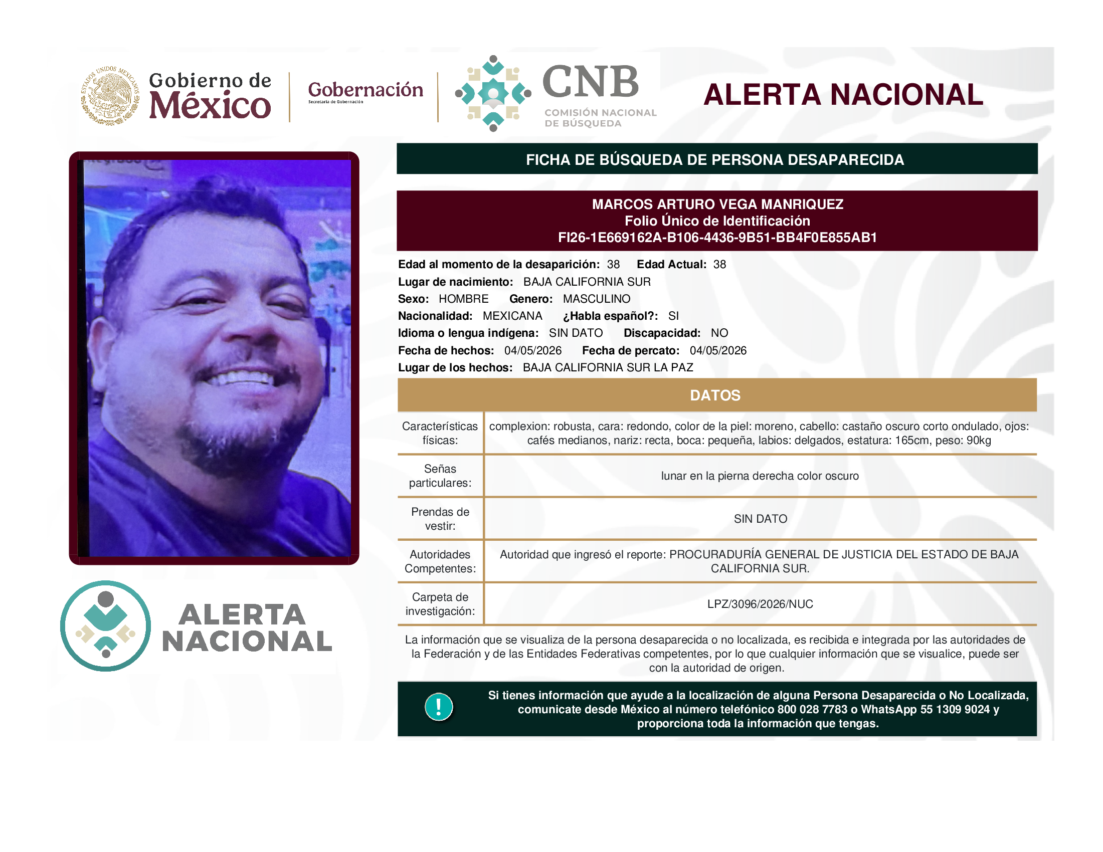 MARCOS ARTURO VEGA MANRIQUEZ