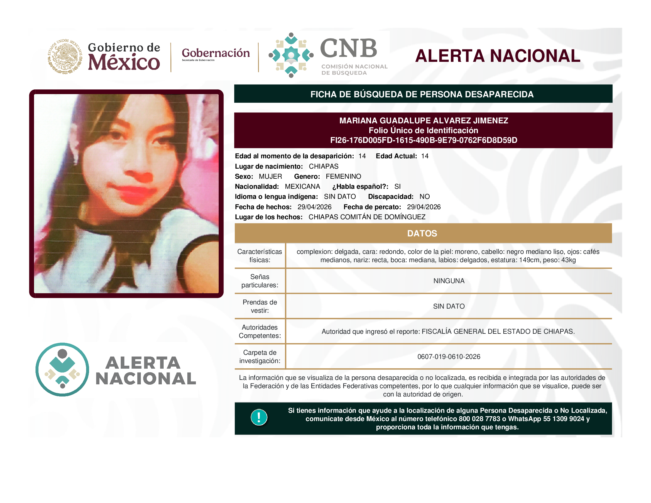 MARIANA GUADALUPE ALVAREZ JIMENEZ