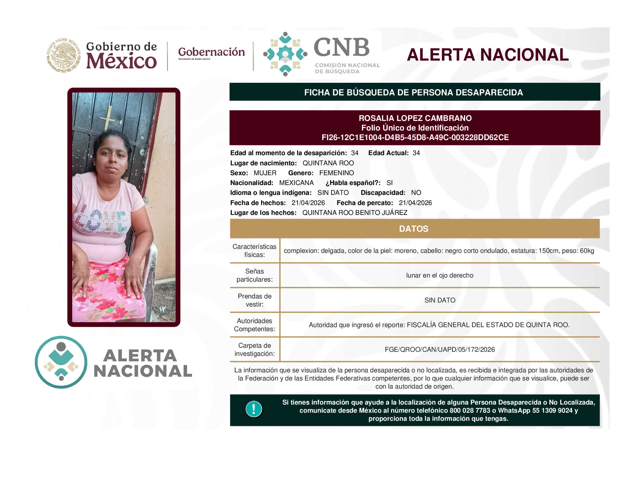 ROSALIA LOPEZ CAMBRANO