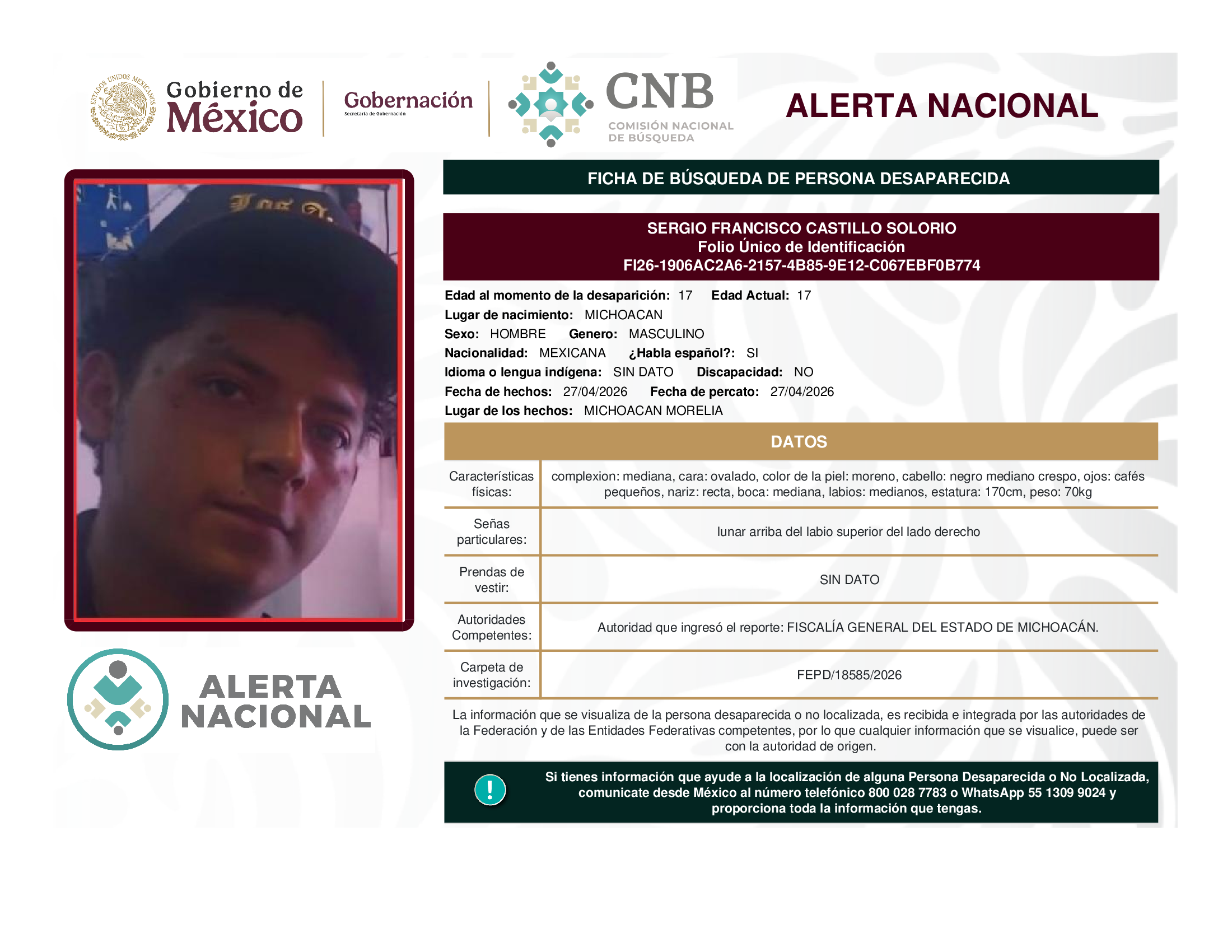 SERGIO FRANCISCO CASTILLO SOLORIO