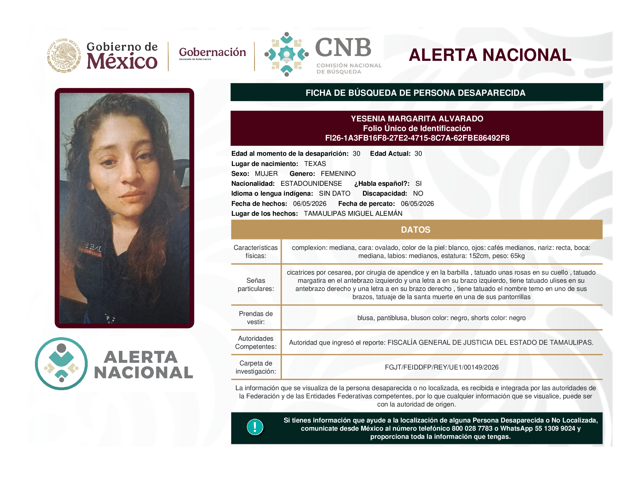 YESENIA MARGARITA ALVARADO