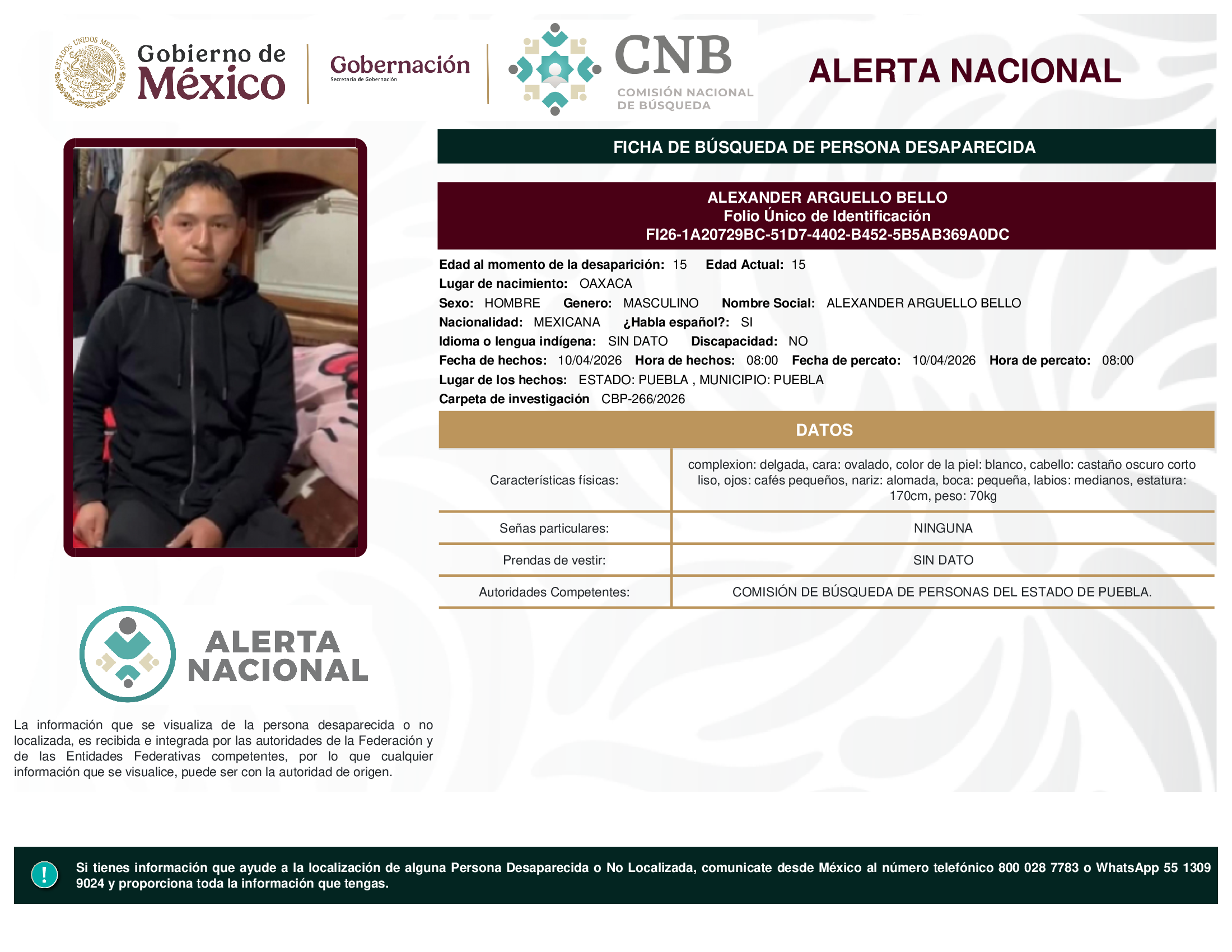 ALEXANDER ARGUELLO BELLO