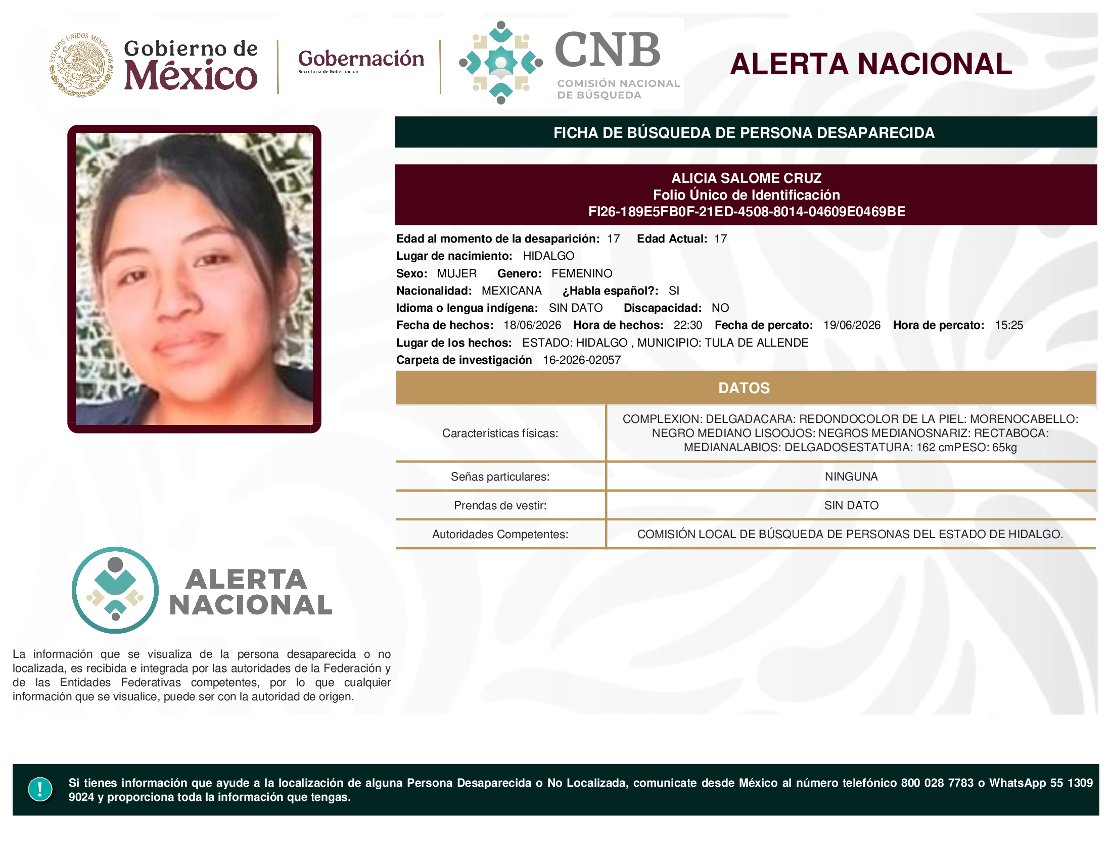 ALICIA SALOME CRUZ