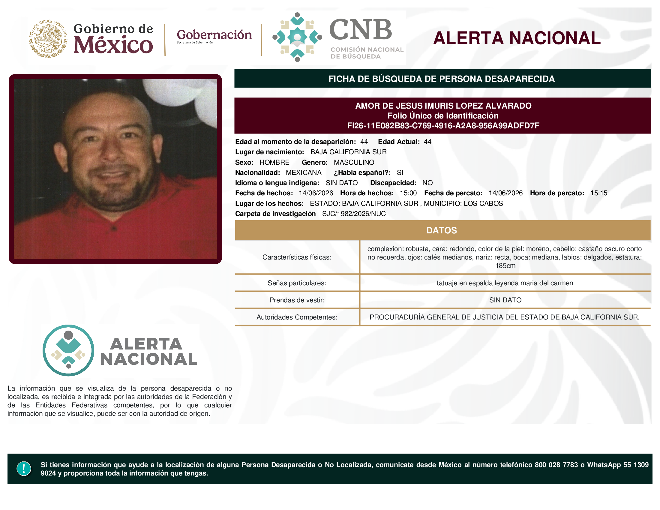 AMOR DE JESUS IMURIS LOPEZ ALVARADO