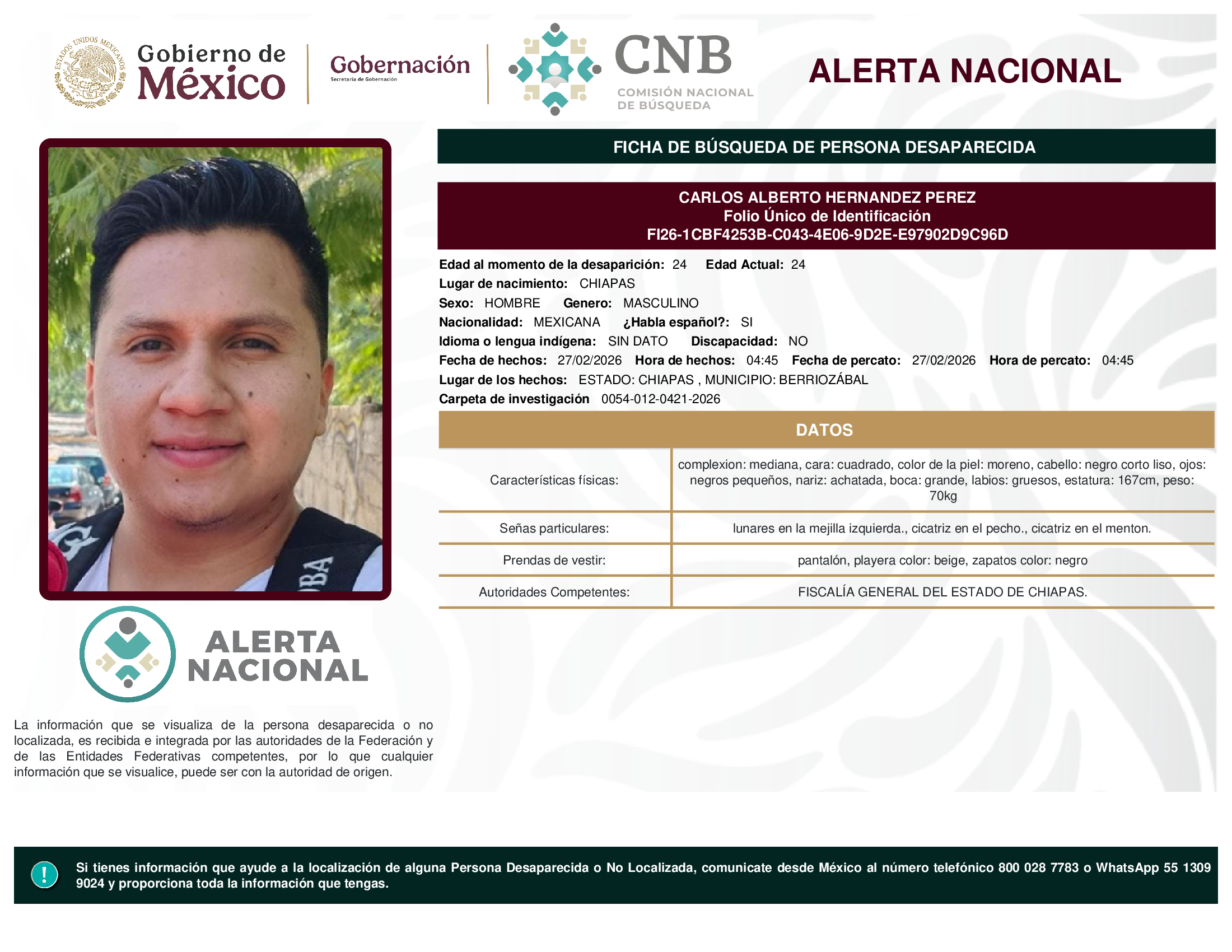 CARLOS ALBERTO HERNANDEZ PEREZ