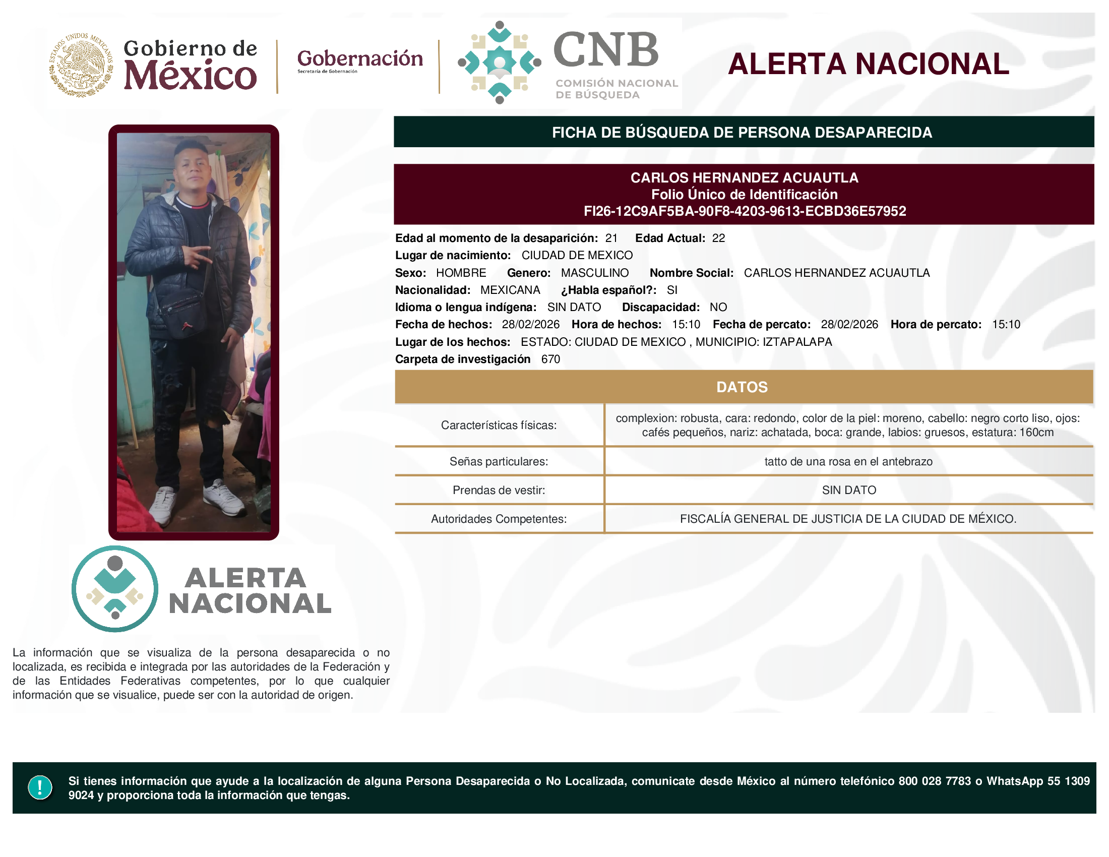 CARLOS HERNANDEZ ACUAUTLA