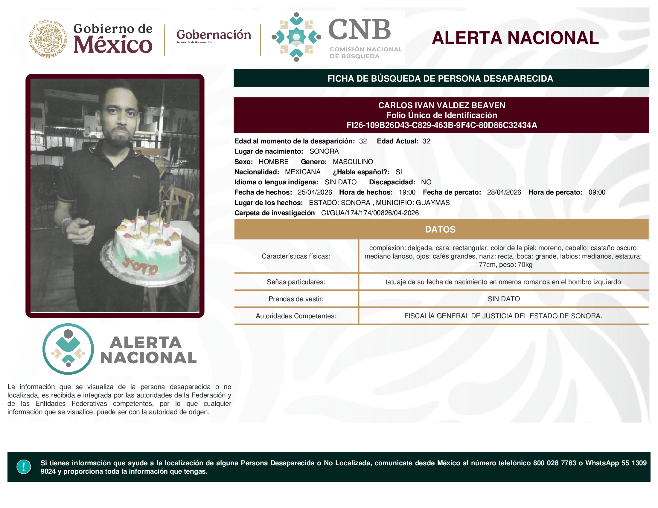 CARLOS IVAN VALDEZ BEAVEN