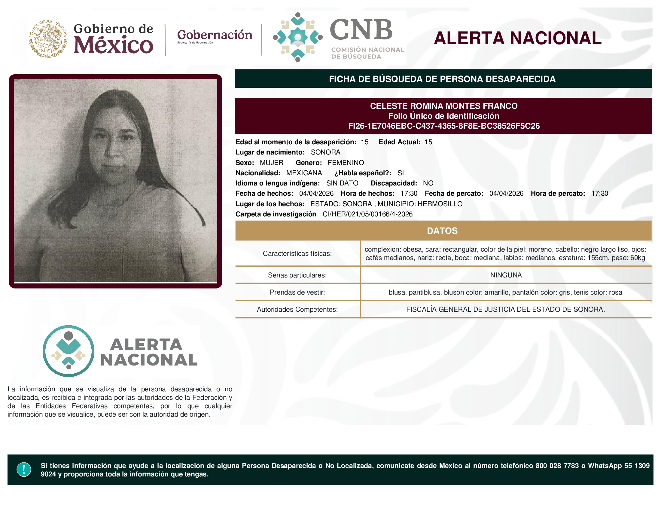 CELESTE ROMINA MONTES FRANCO