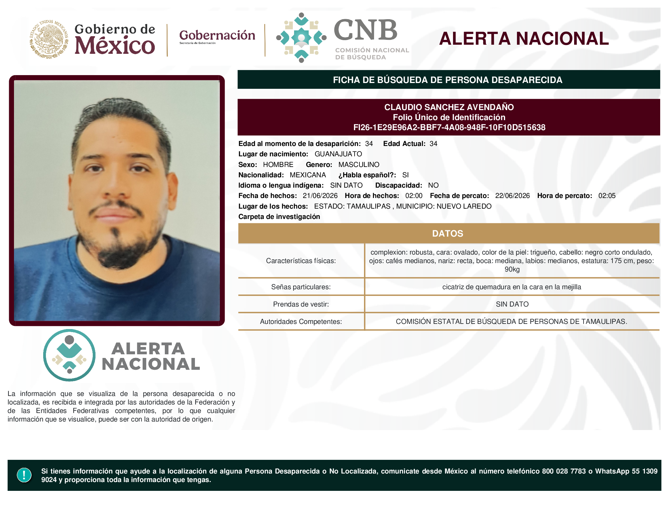 CLAUDIO SANCHEZ AVENDAÑO