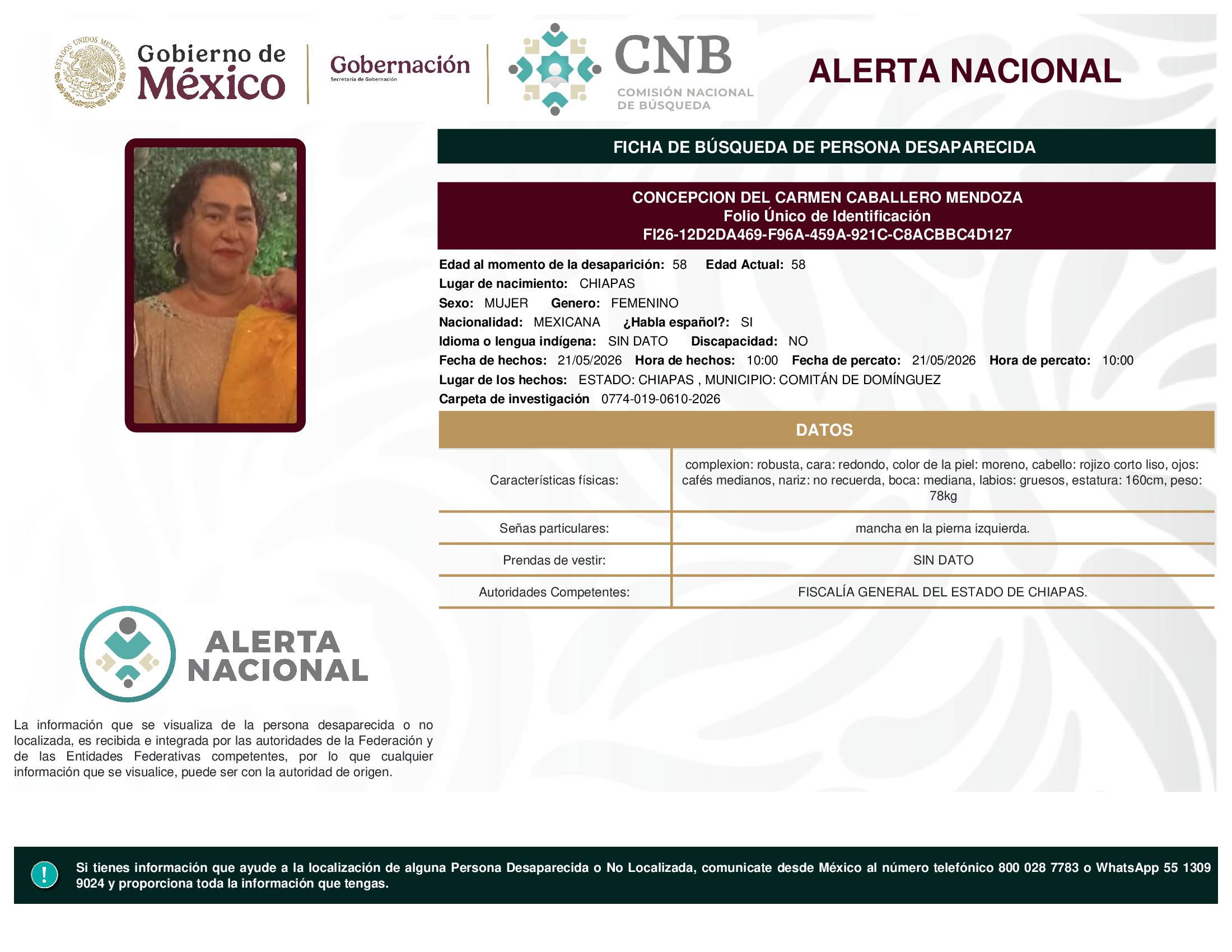 CONCEPCION DEL CARMEN CABALLERO MENDOZA