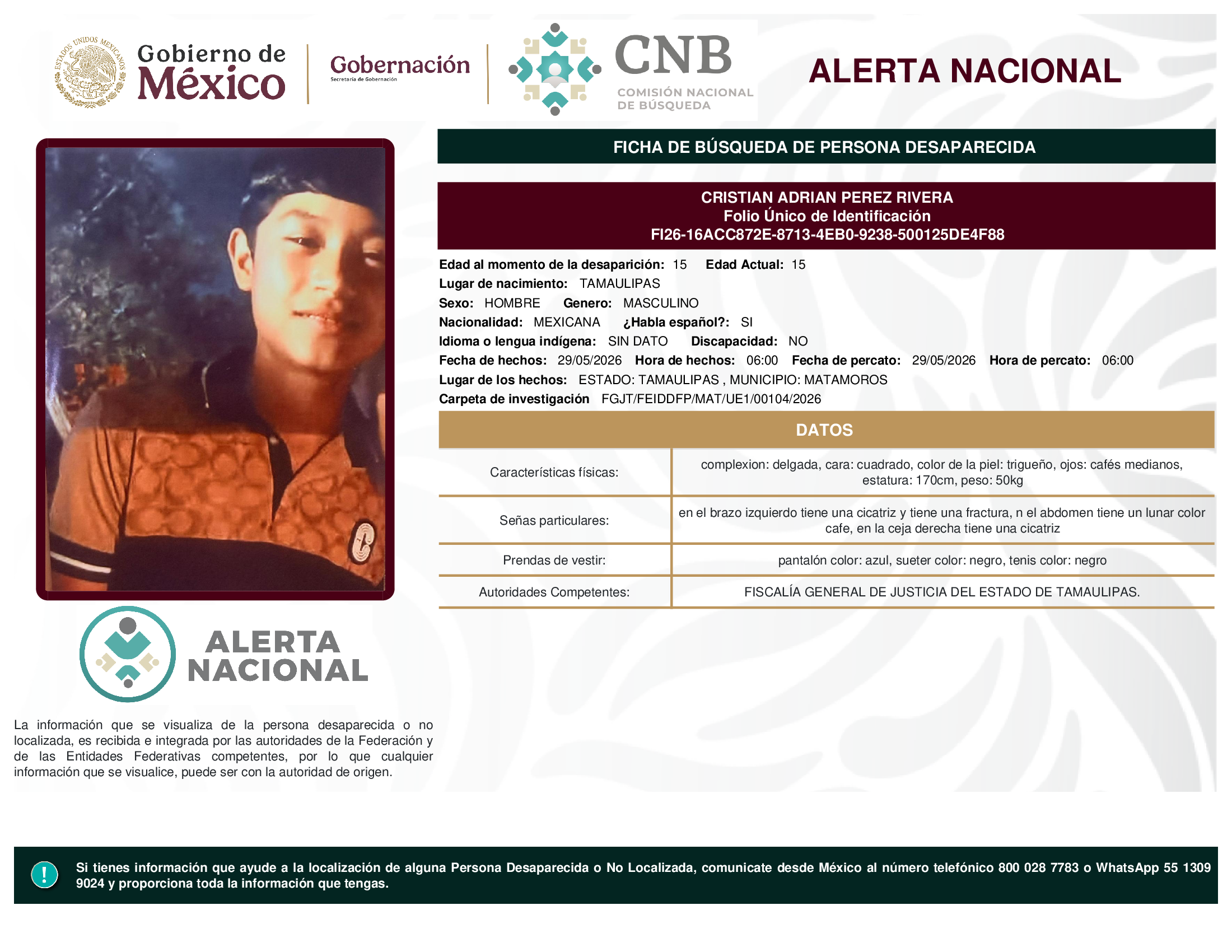 CRISTIAN ADRIAN PEREZ RIVERA