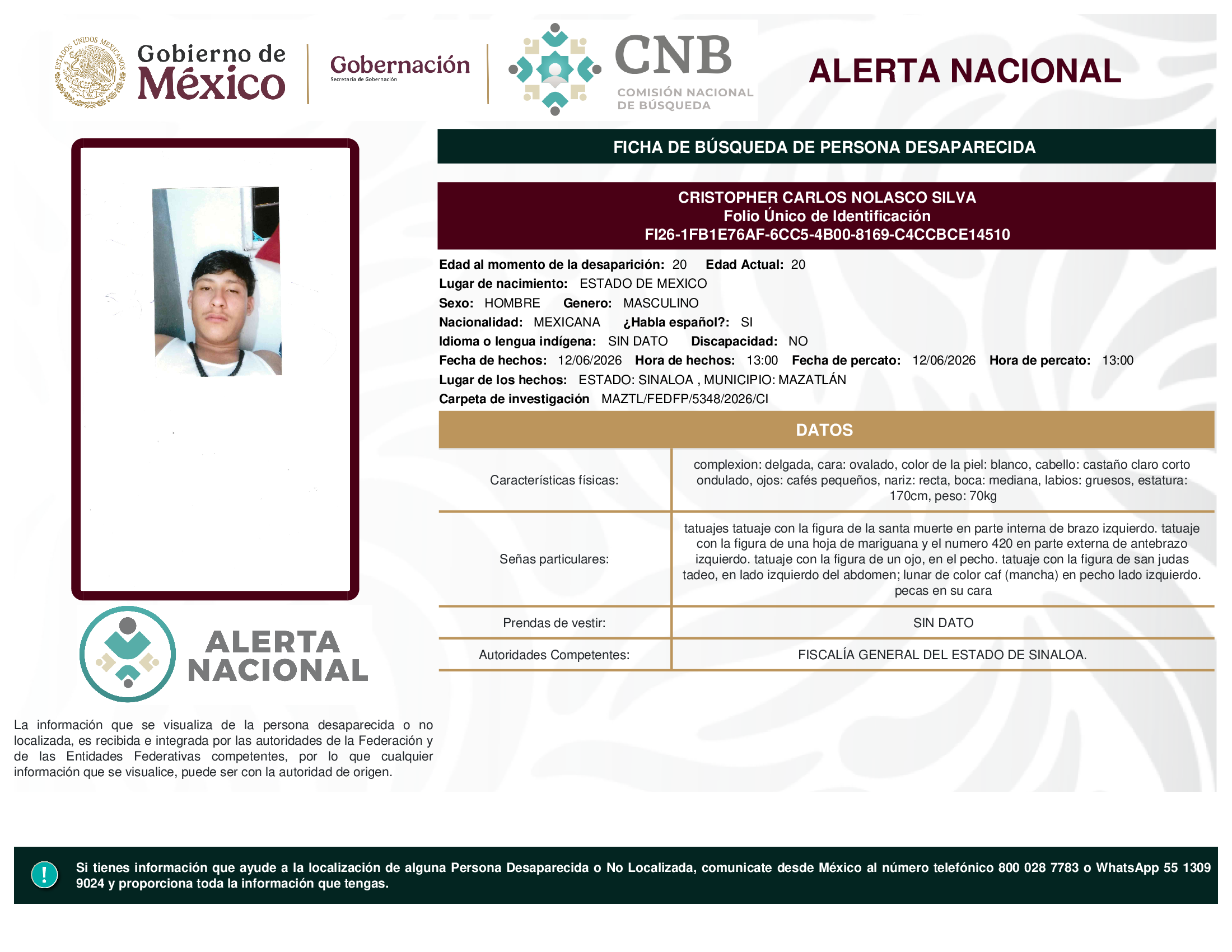 CRISTOPHER CARLOS NOLASCO SILVA