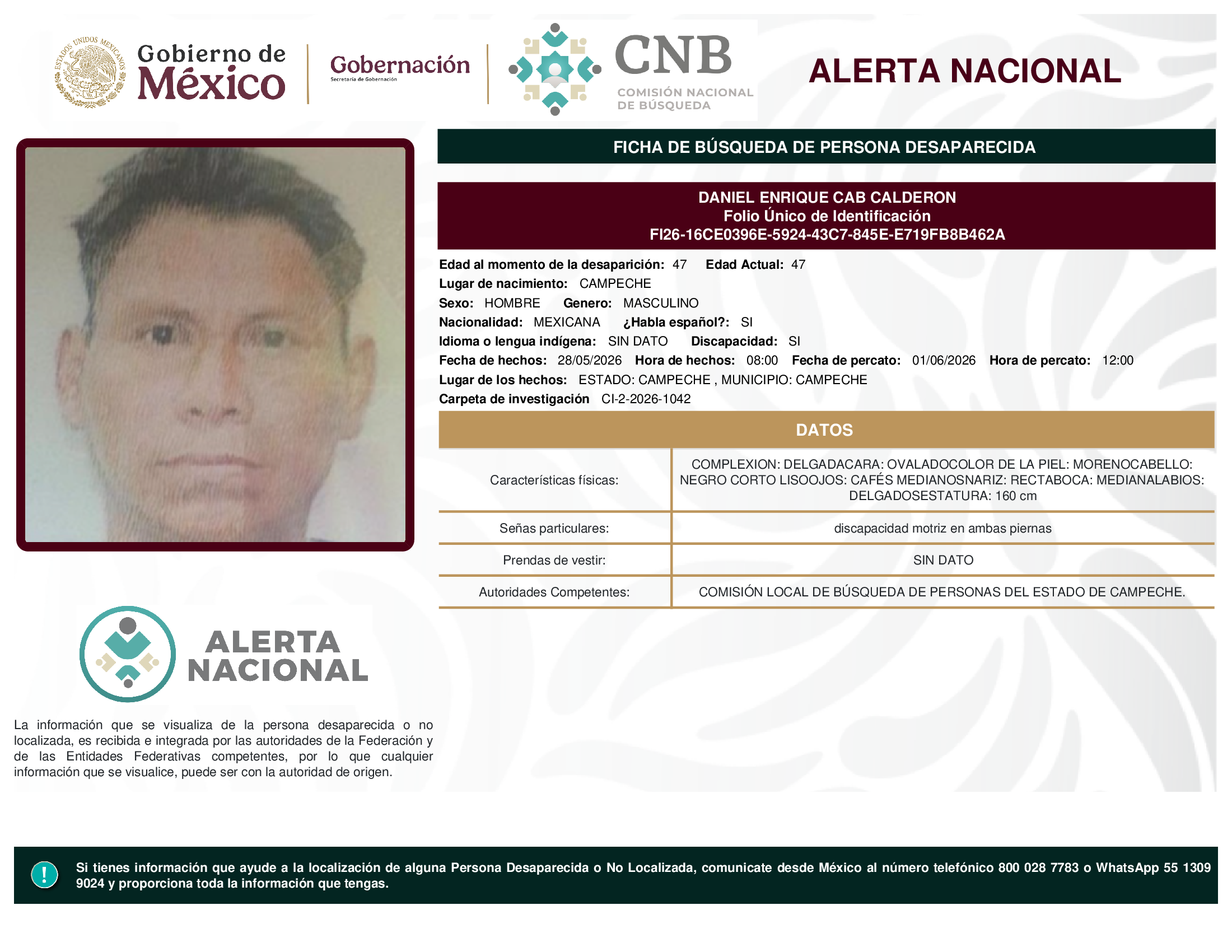 DANIEL ENRIQUE CAB CALDERON