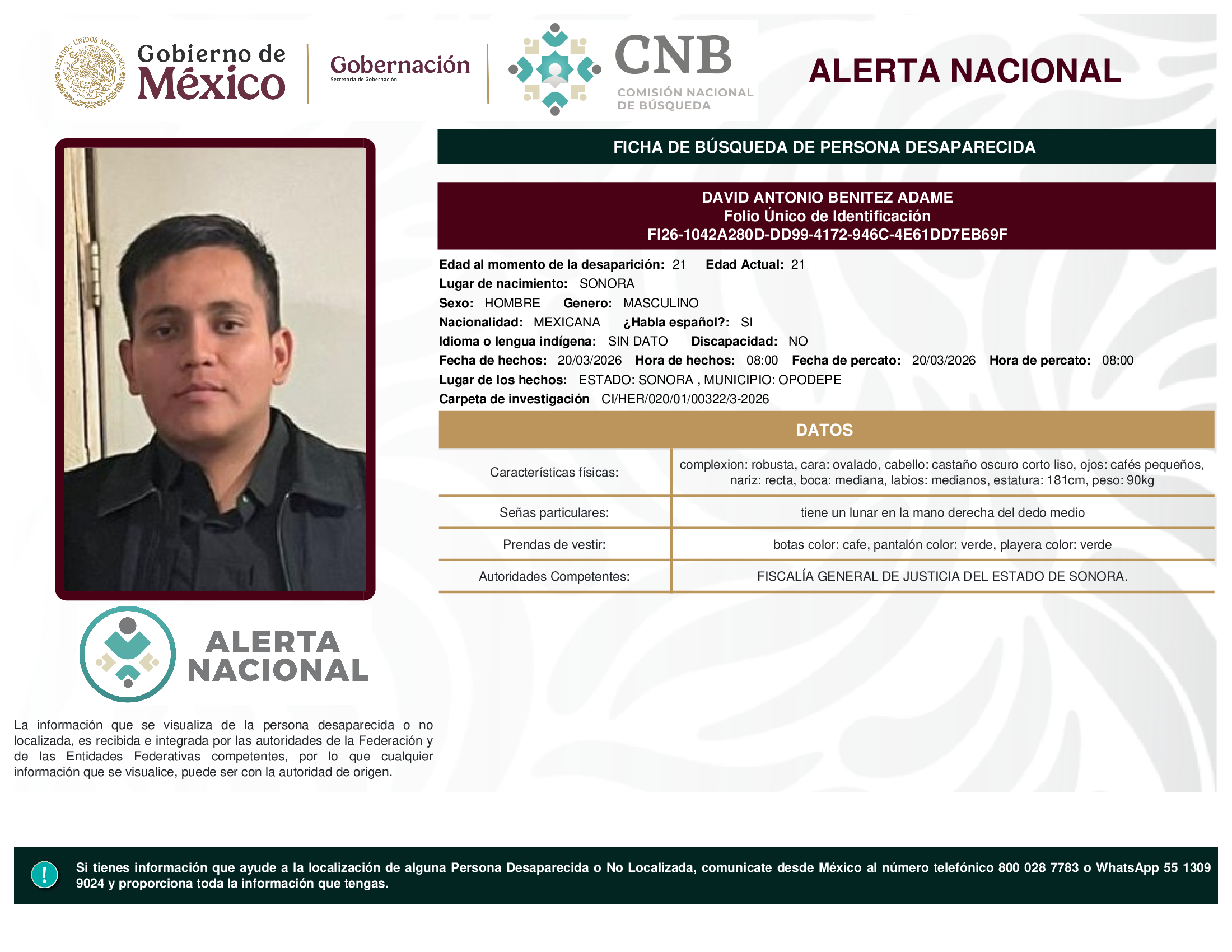 DAVID ANTONIO BENITEZ ADAME