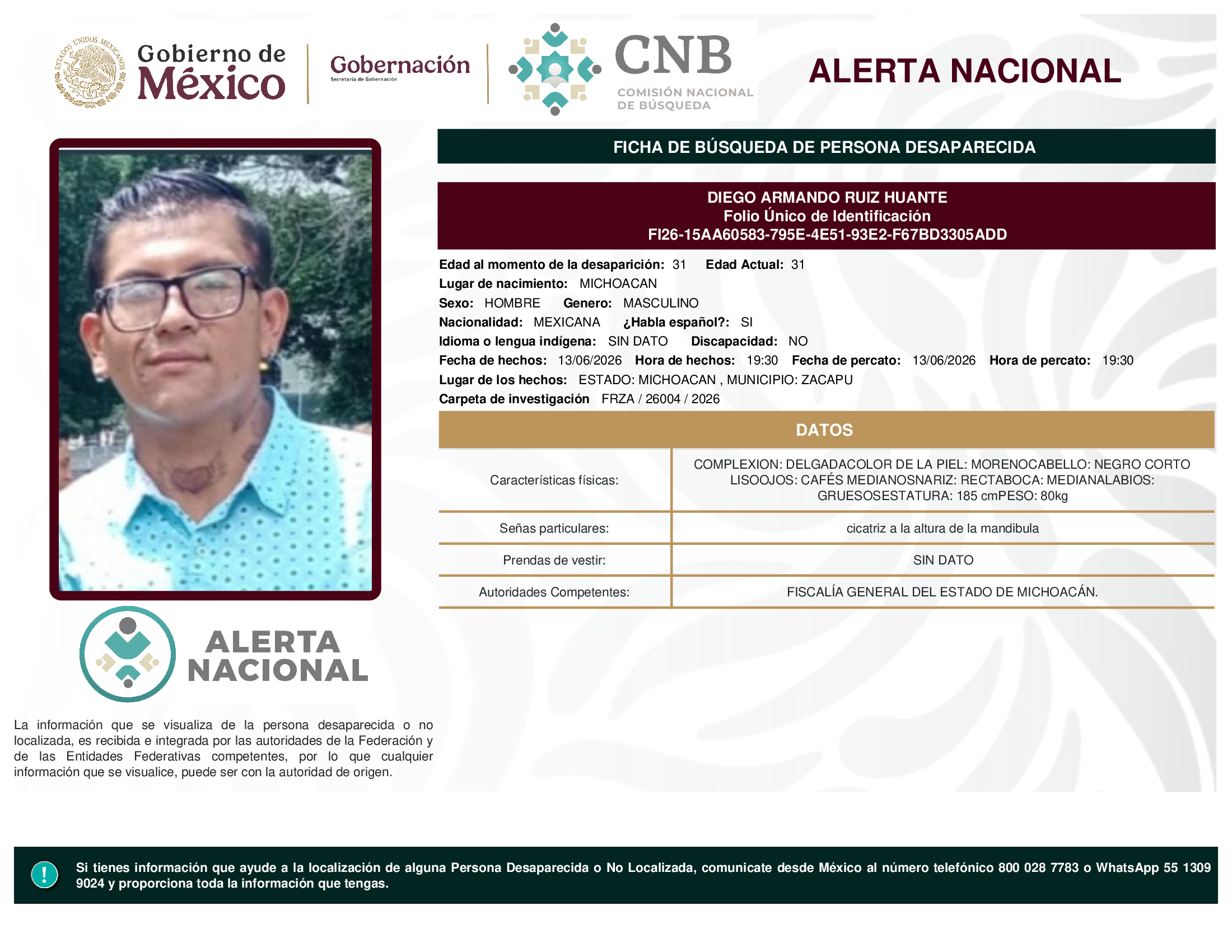DIEGO ARMANDO RUIZ HUANTE