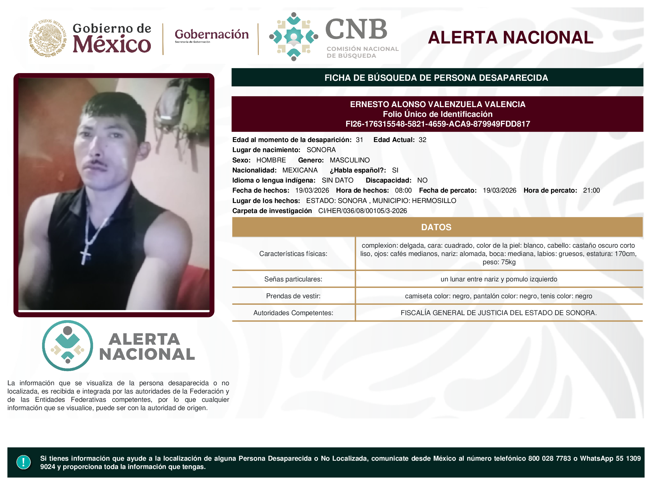 ERNESTO ALONSO VALENZUELA VALENCIA