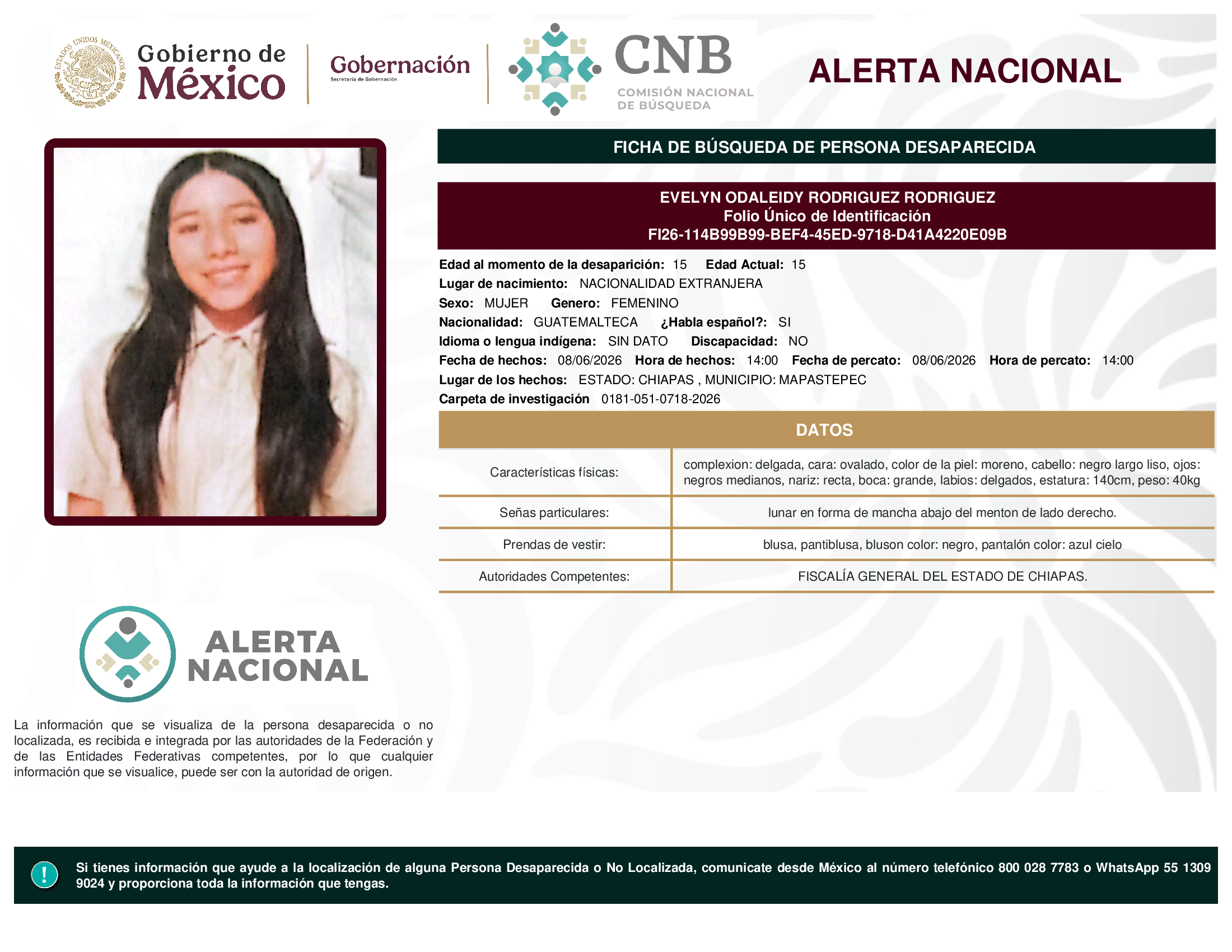 EVELYN ODALEIDY RODRIGUEZ RODRIGUEZ