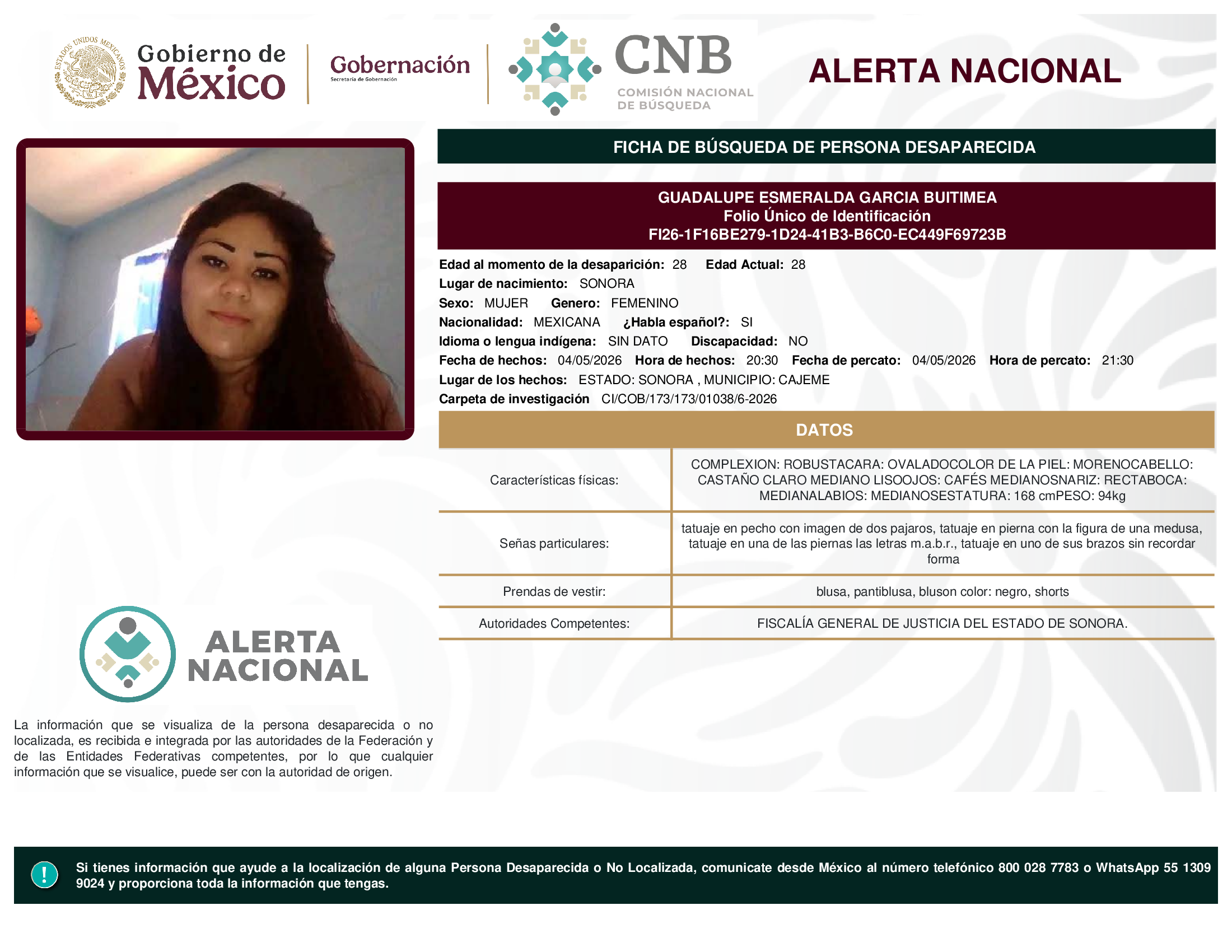 GUADALUPE ESMERALDA GARCIA BUITIMEA