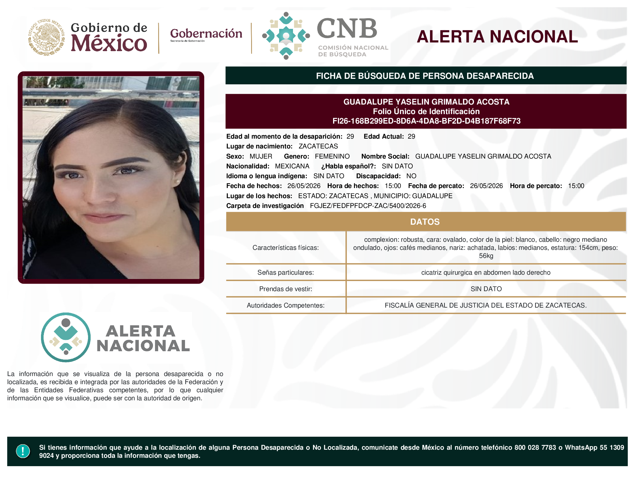 GUADALUPE YASELIN GRIMALDO ACOSTA