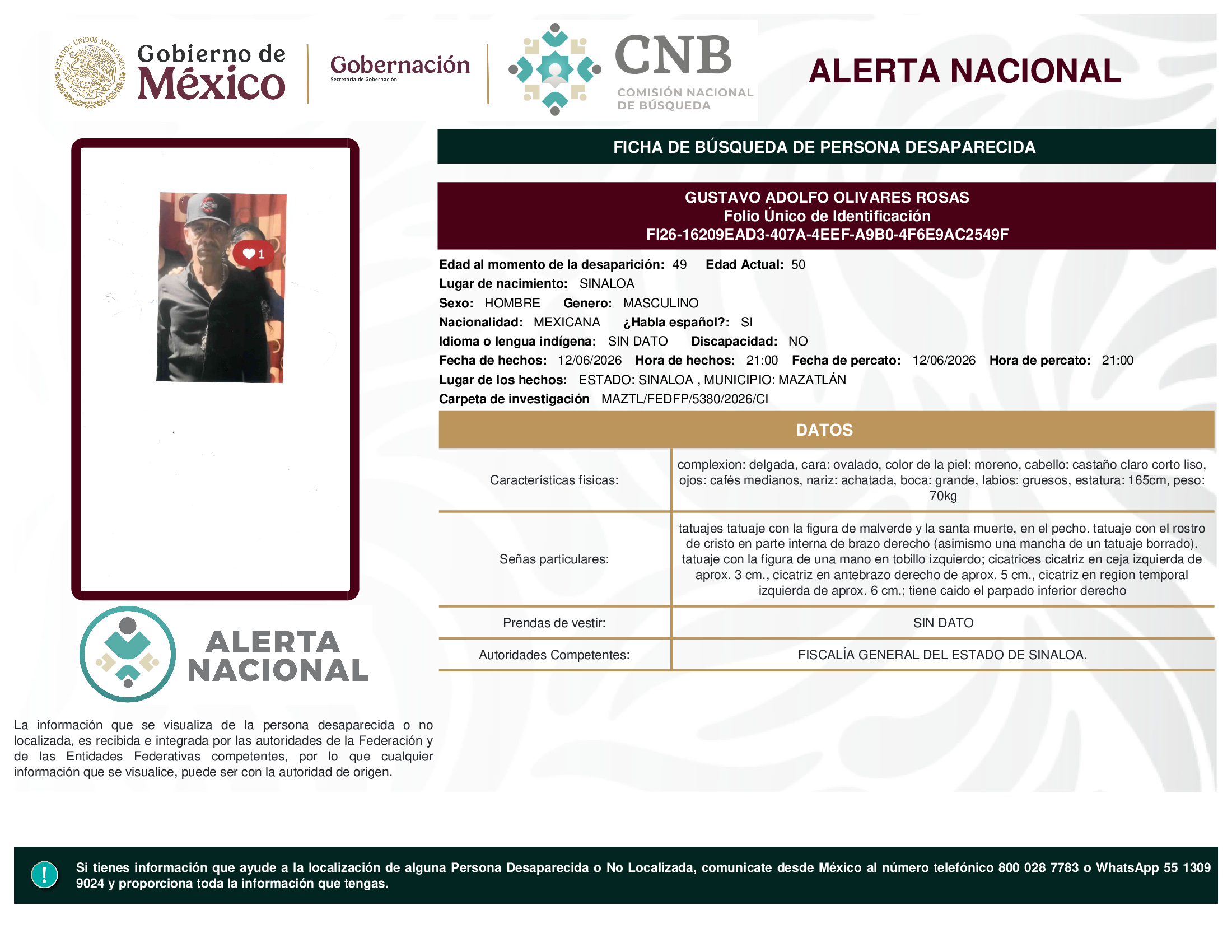 GUSTAVO ADOLFO OLIVARES ROSAS
