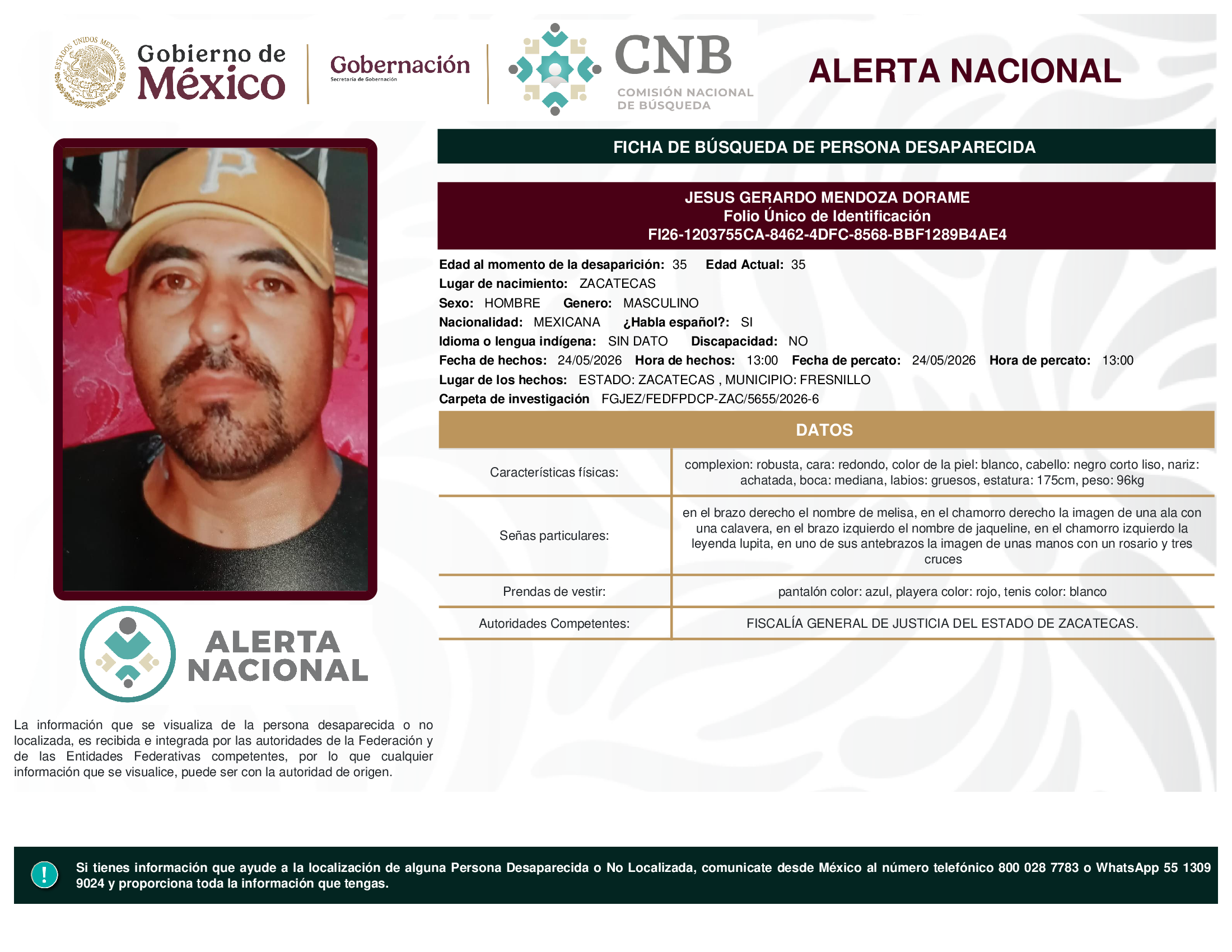 JESUS GERARDO MENDOZA DORAME