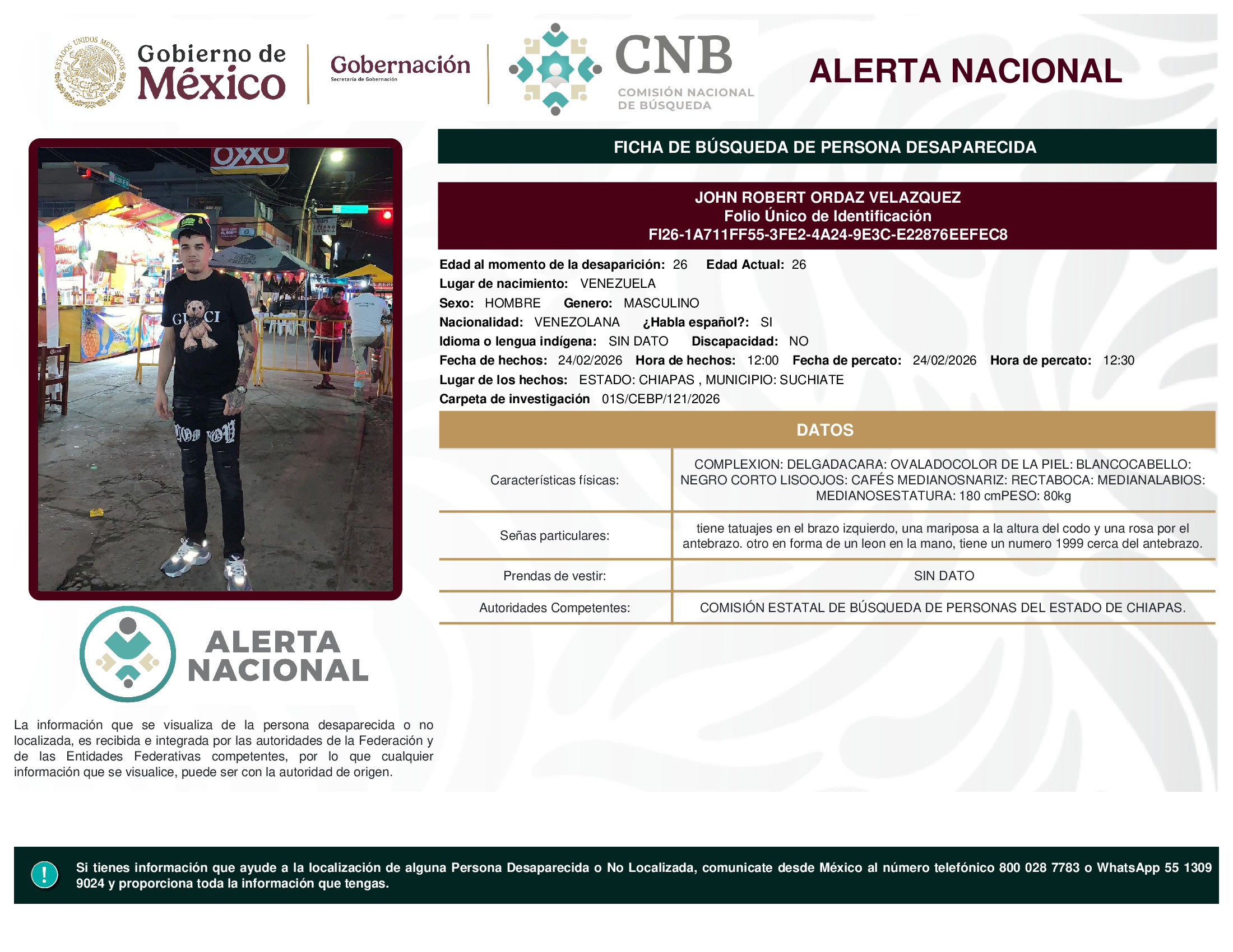 JOHN ROBERT ORDAZ VELAZQUEZ