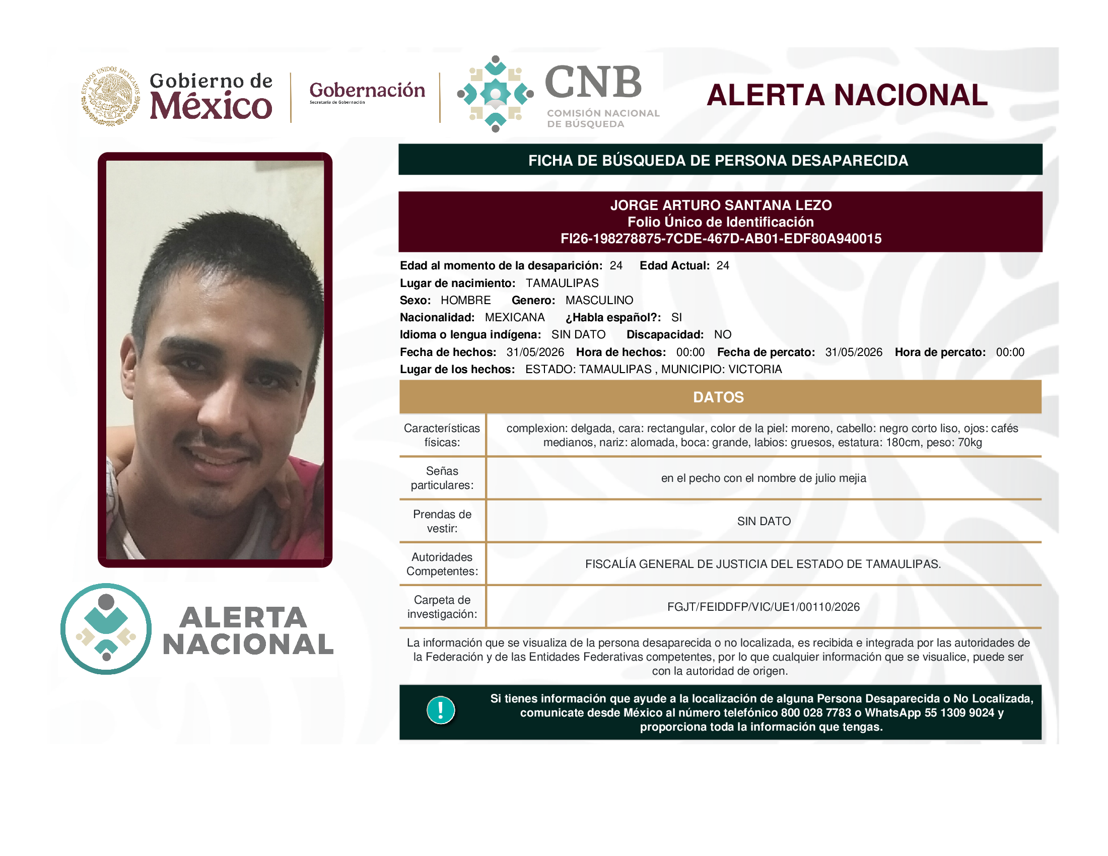 JORGE ARTURO SANTANA LEZO