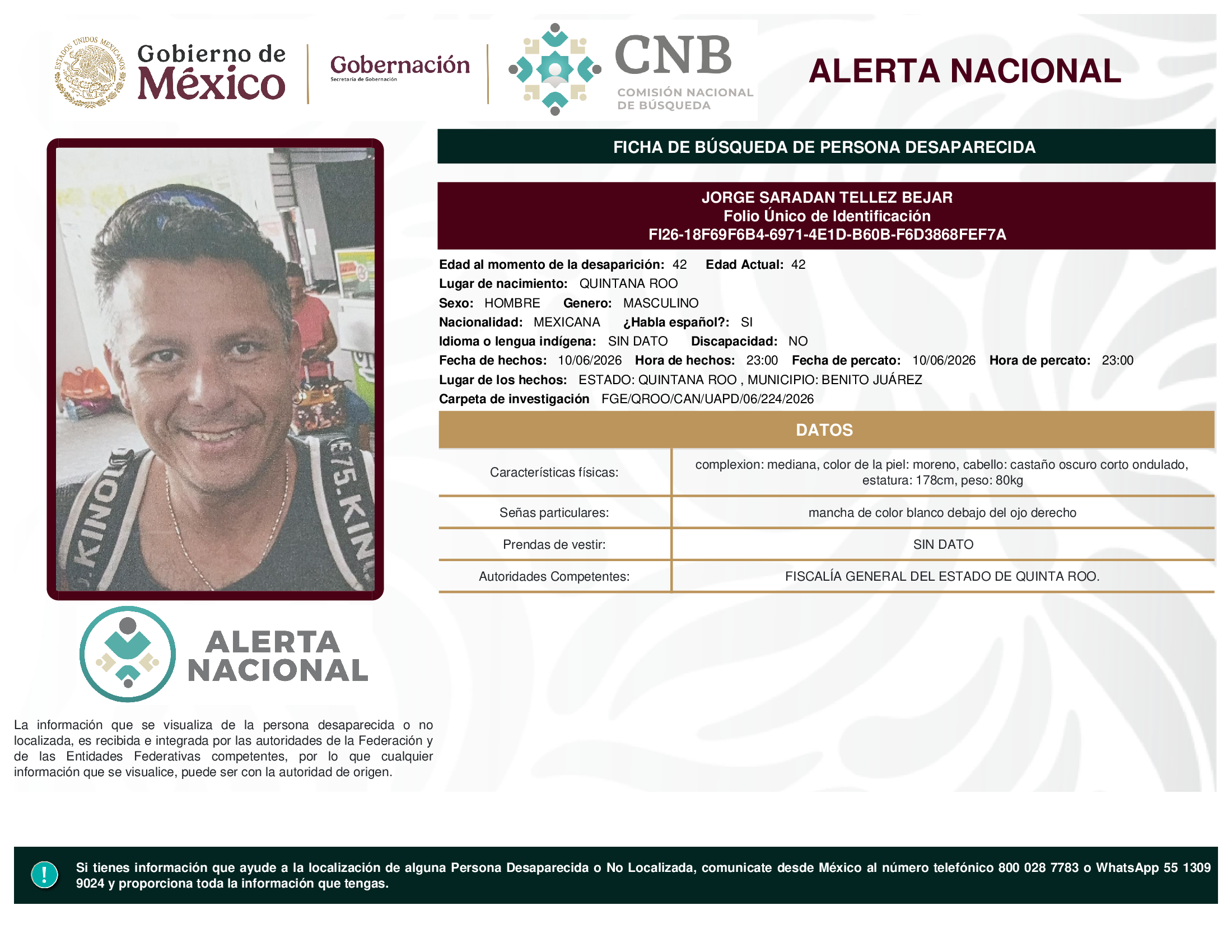 JORGE SARADAN TELLEZ BEJAR