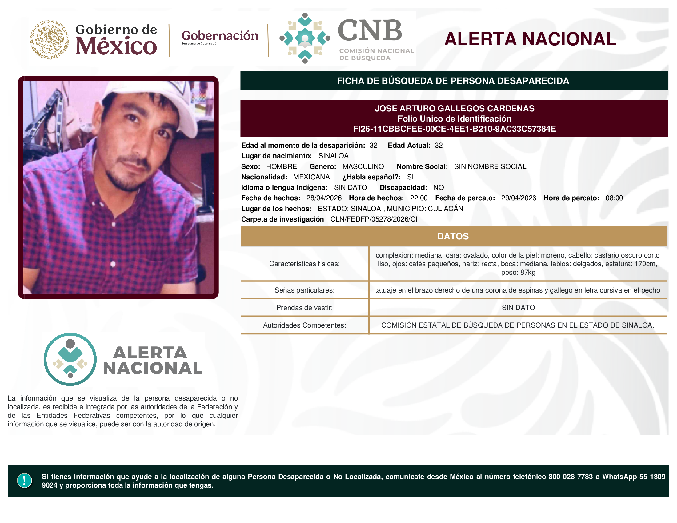 JOSE ARTURO GALLEGOS CARDENAS