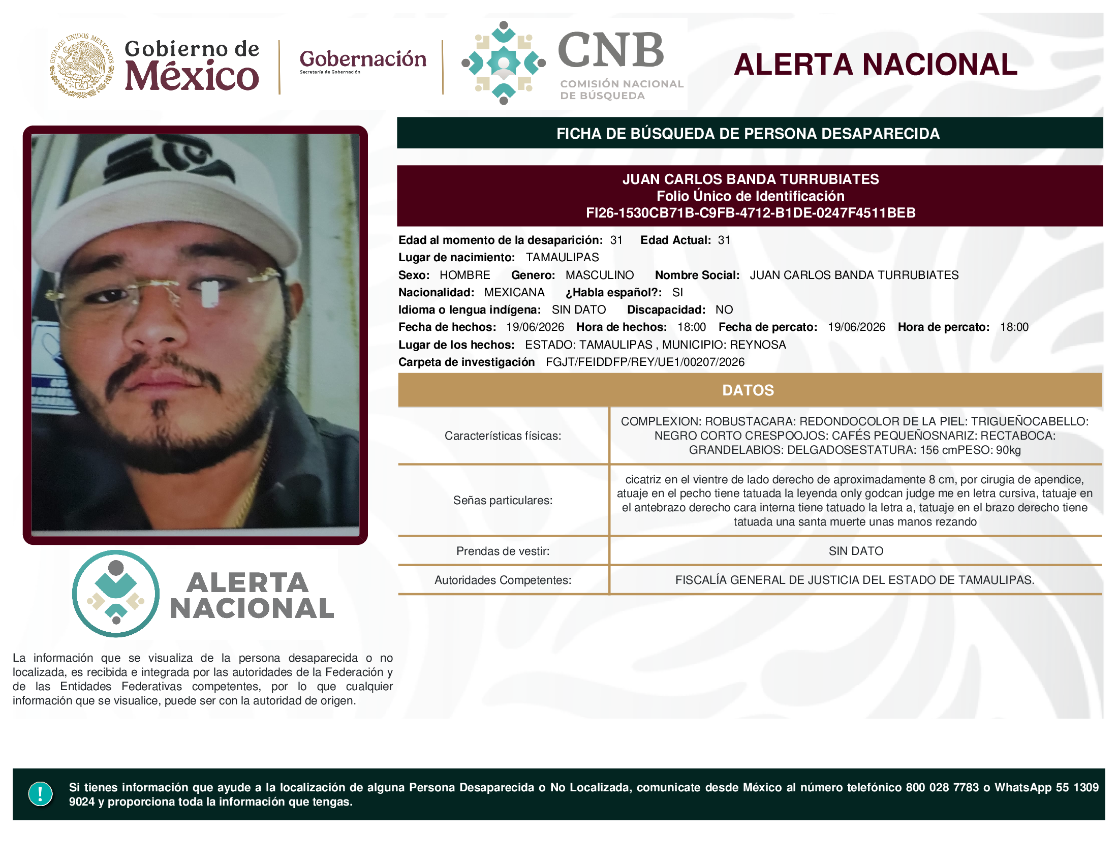 JUAN CARLOS BANDA TURRUBIATES