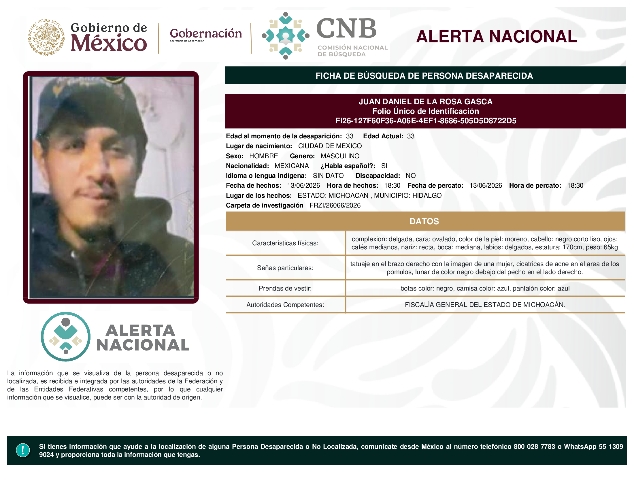 JUAN DANIEL DE LA ROSA GASCA