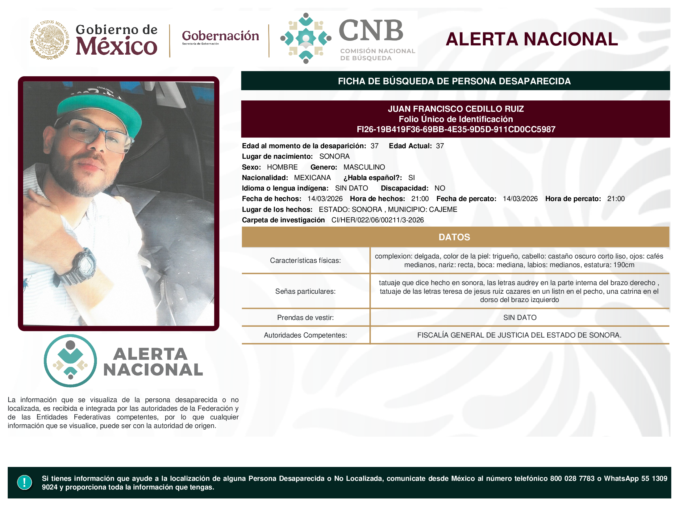 JUAN FRANCISCO CEDILLO RUIZ
