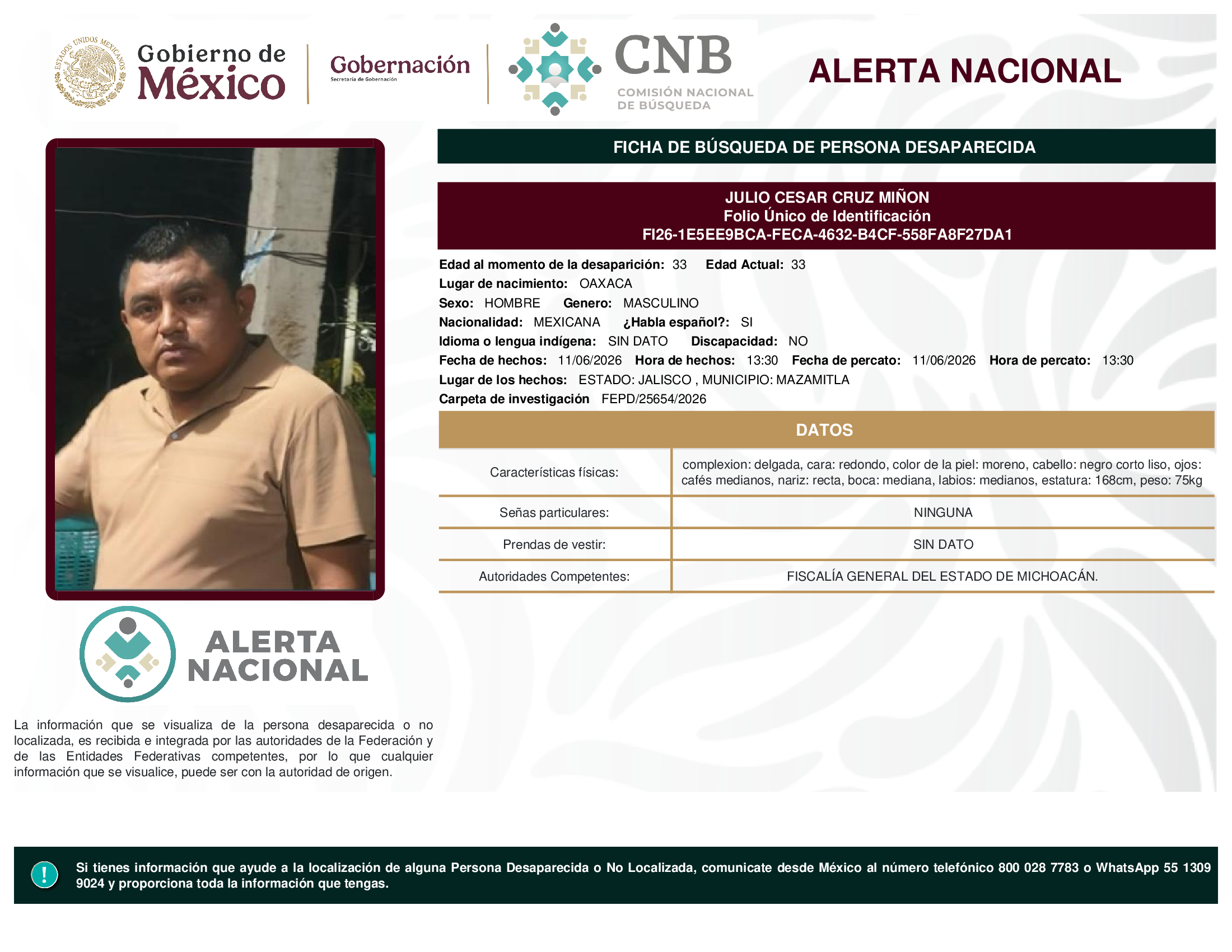 JULIO CESAR CRUZ MIÑON