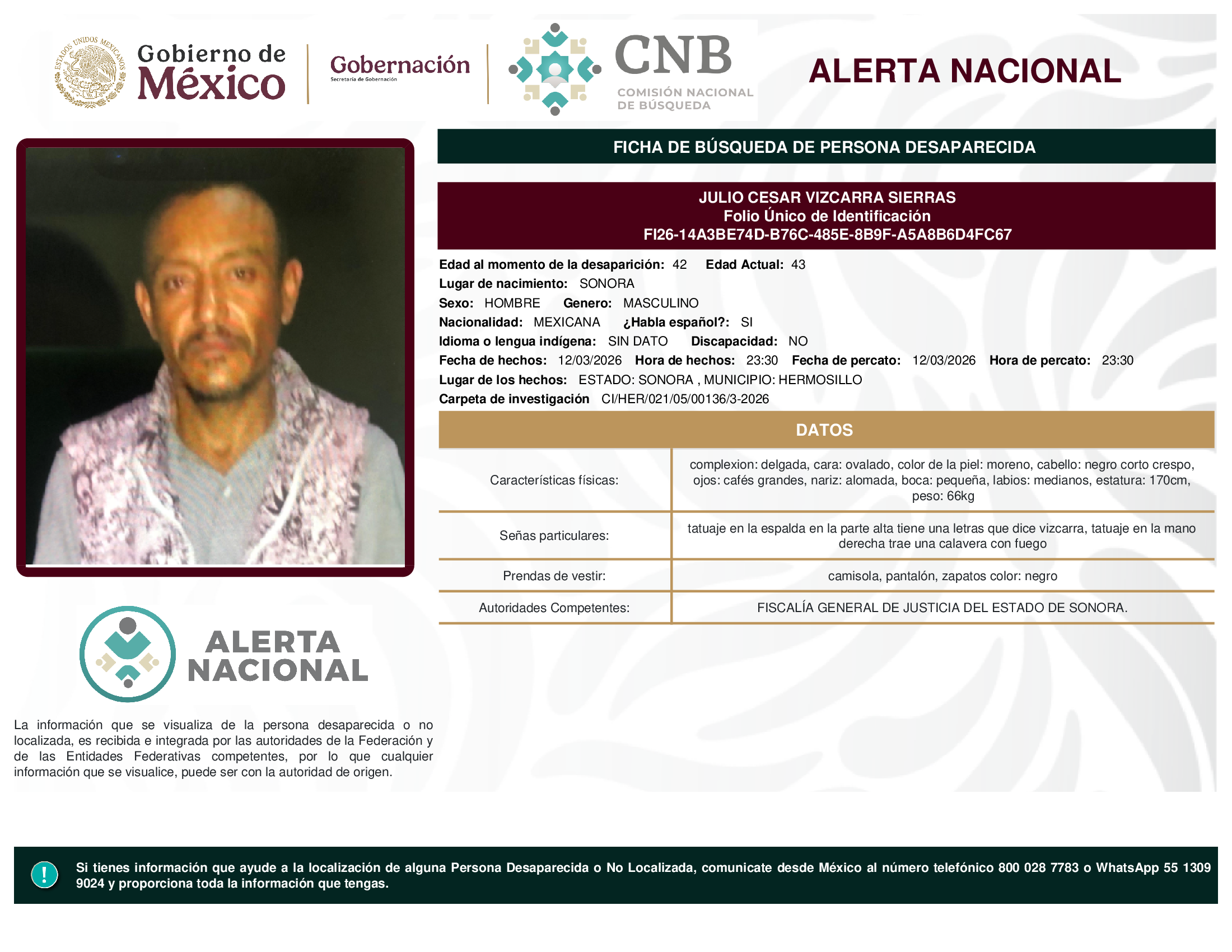 JULIO CESAR VIZCARRA SIERRAS
