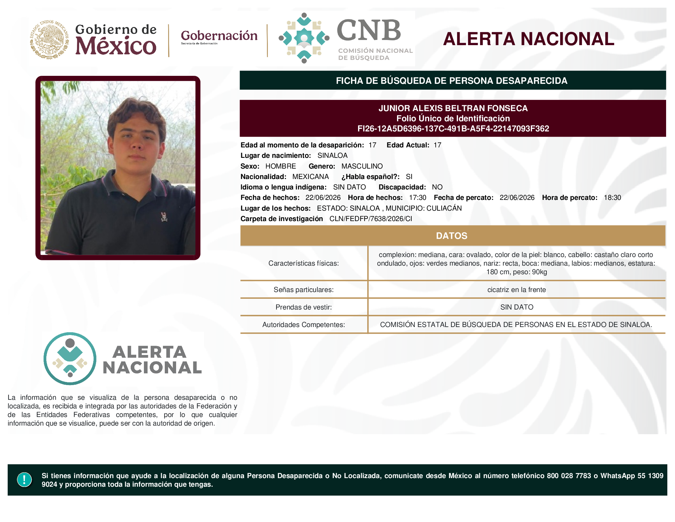 JUNIOR ALEXIS BELTRAN FONSECA
