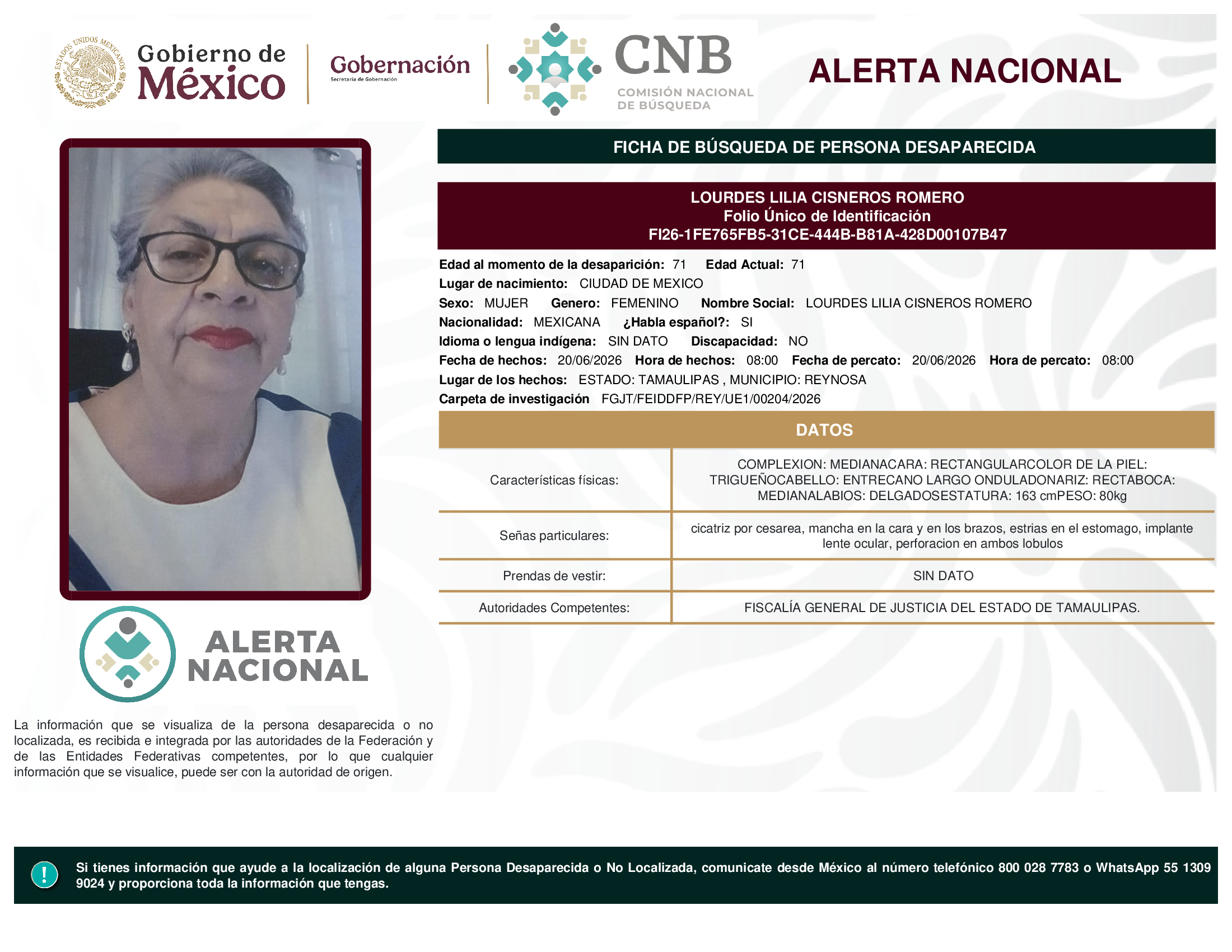 LOURDES LILIA CISNEROS ROMERO