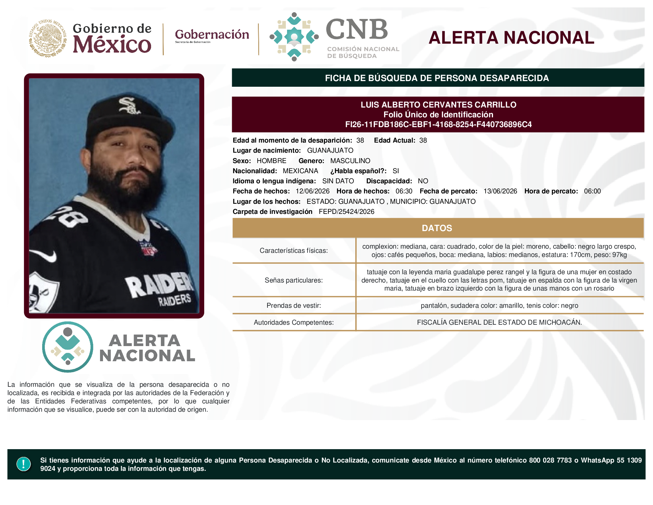 LUIS ALBERTO CERVANTES CARRILLO