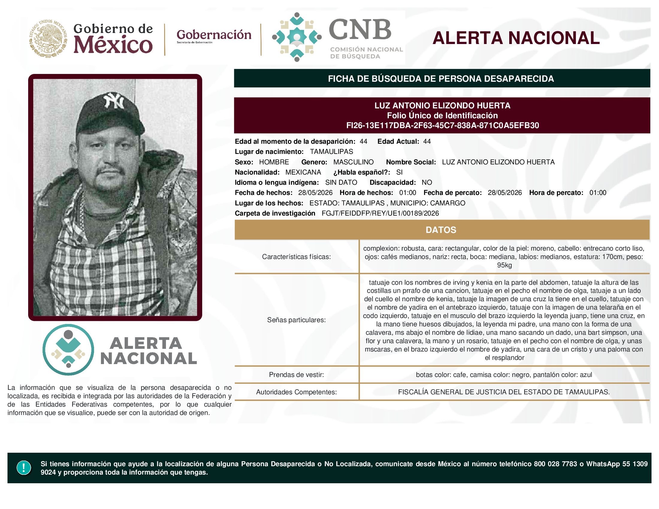 LUZ ANTONIO ELIZONDO HUERTA