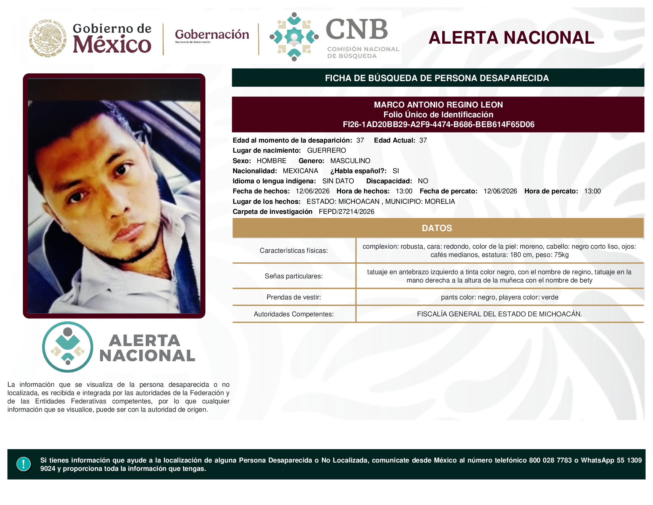 MARCO ANTONIO REGINO LEON