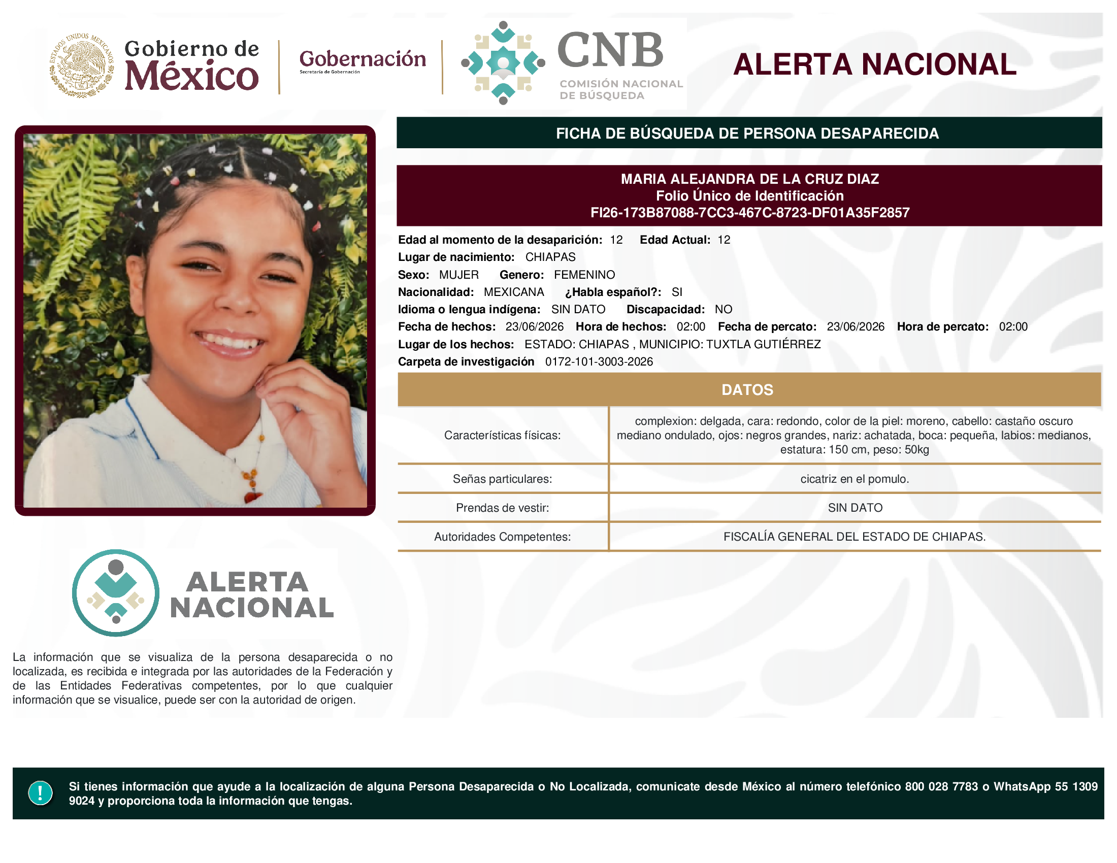 MARIA ALEJANDRA DE LA CRUZ DIAZ
