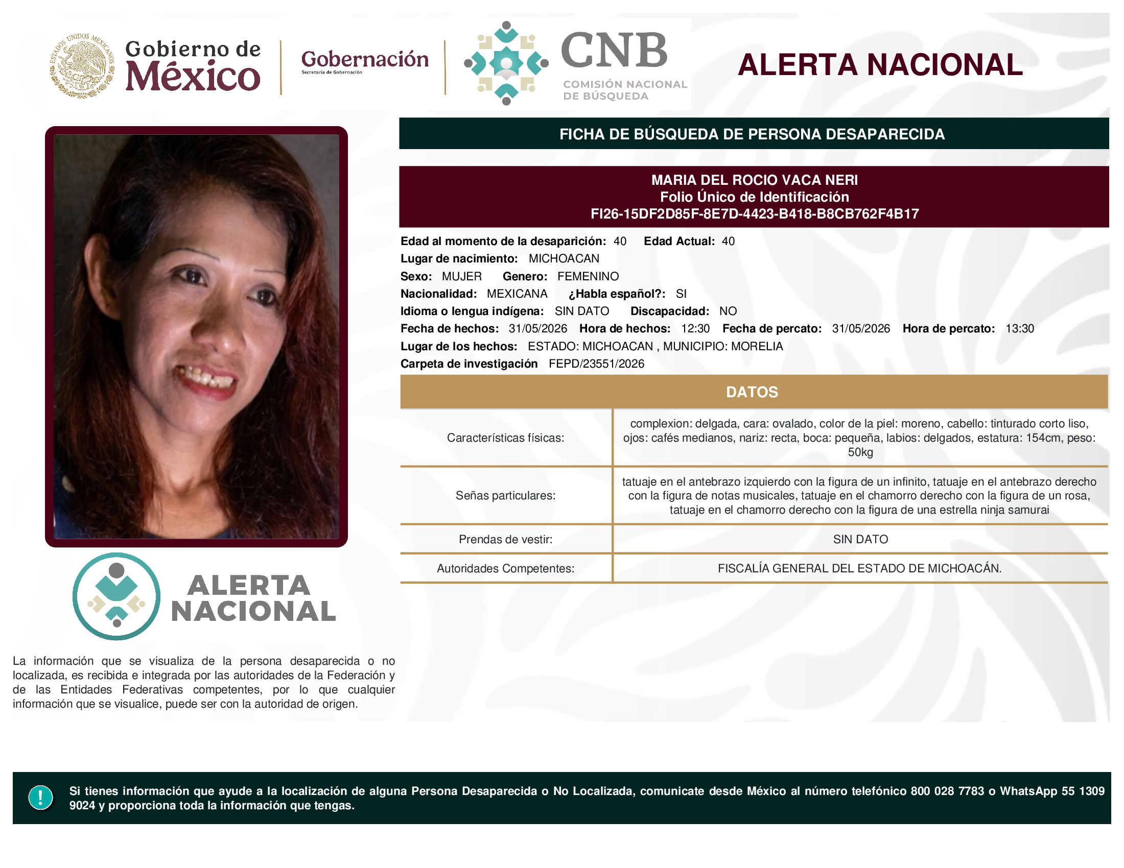 MARIA DEL ROCIO VACA NERI
