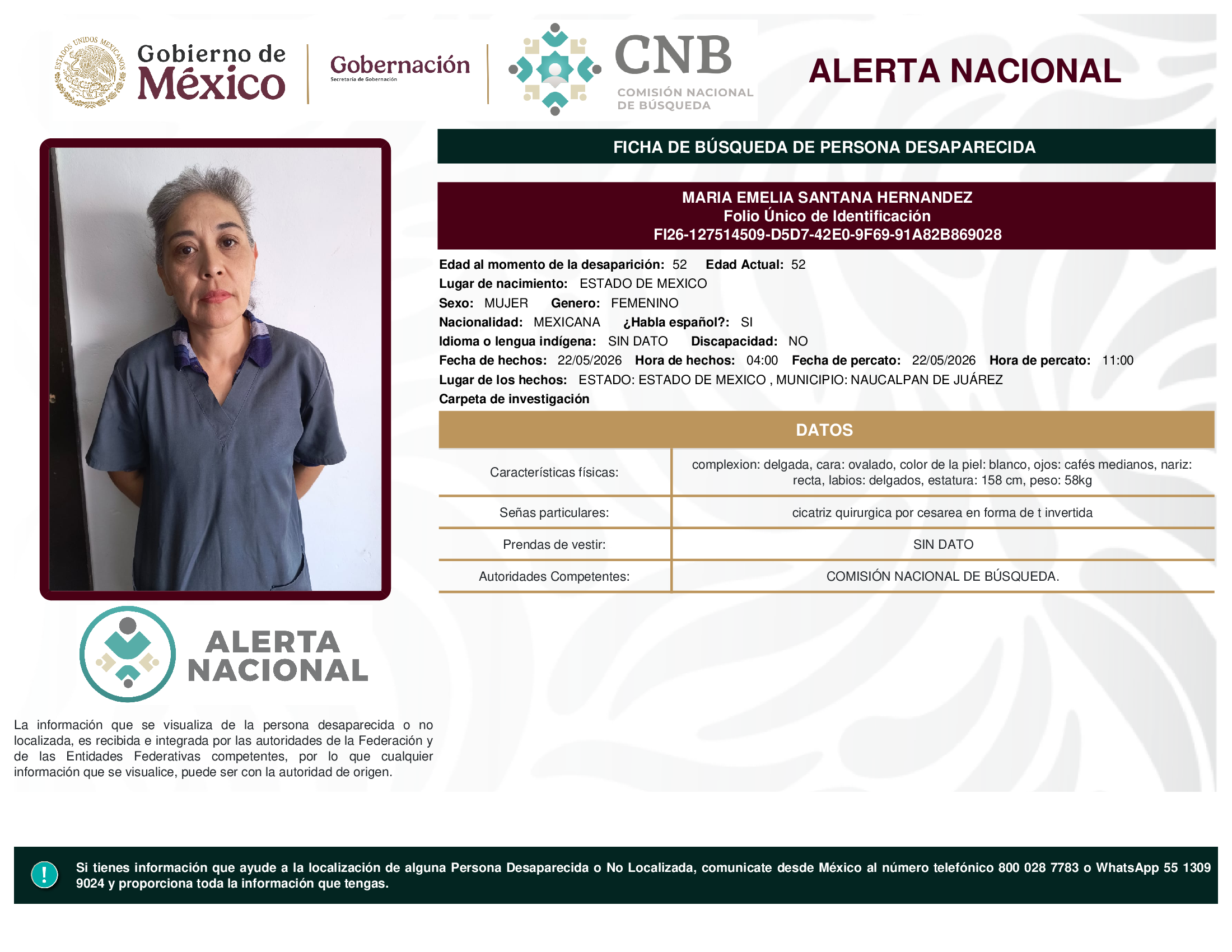 MARIA EMELIA SANTANA HERNANDEZ