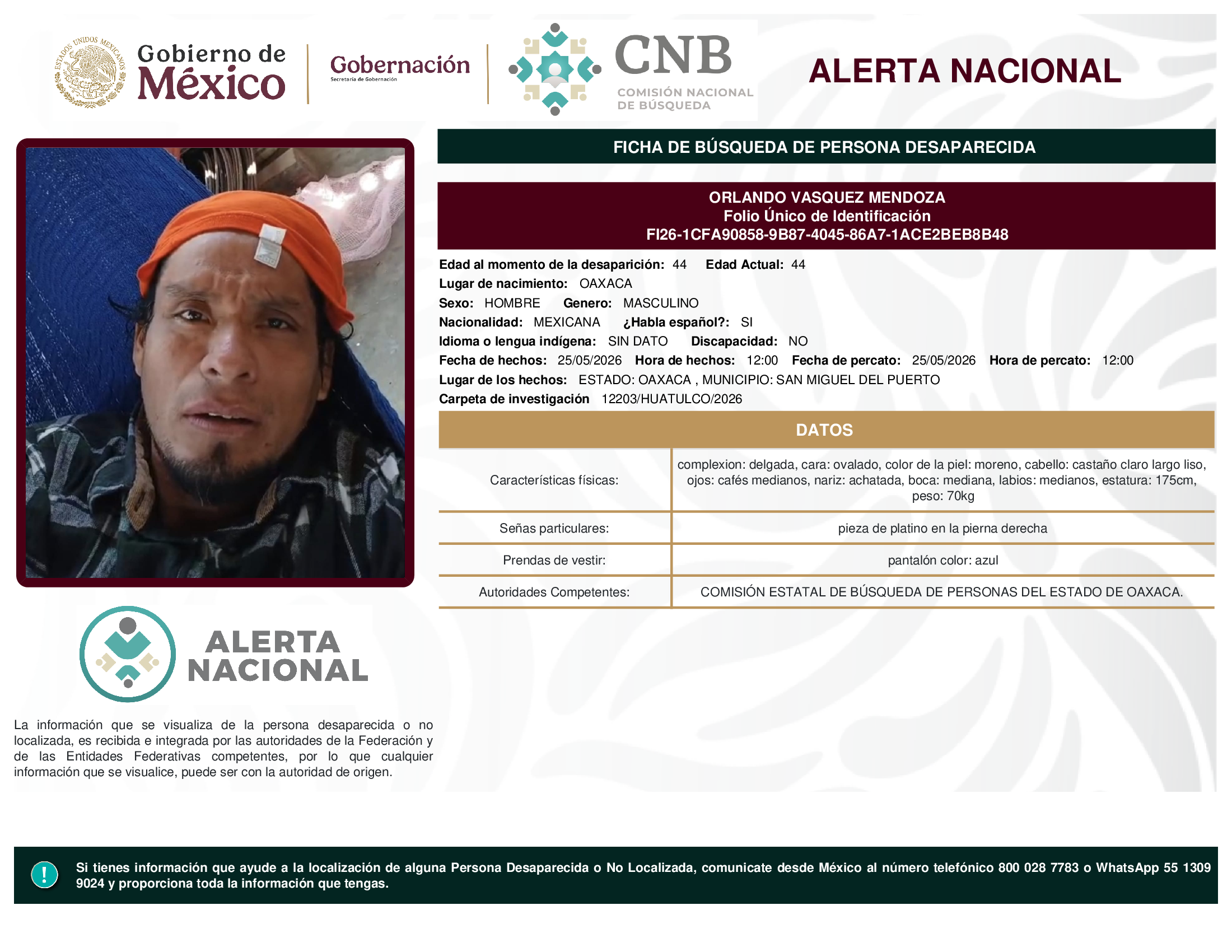 ORLANDO VASQUEZ MENDOZA