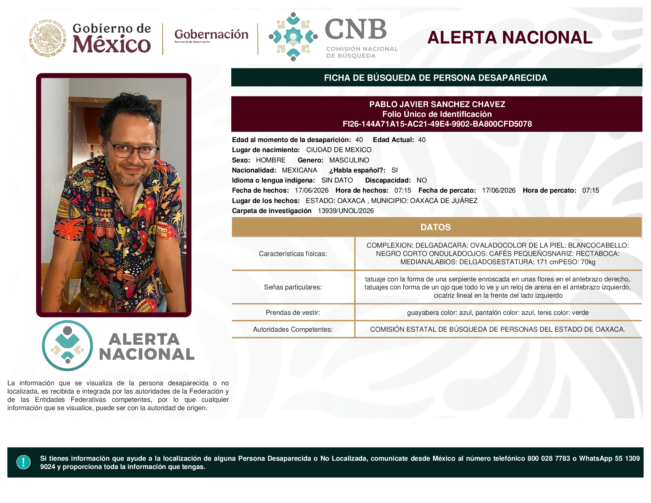 PABLO JAVIER SANCHEZ CHAVEZ