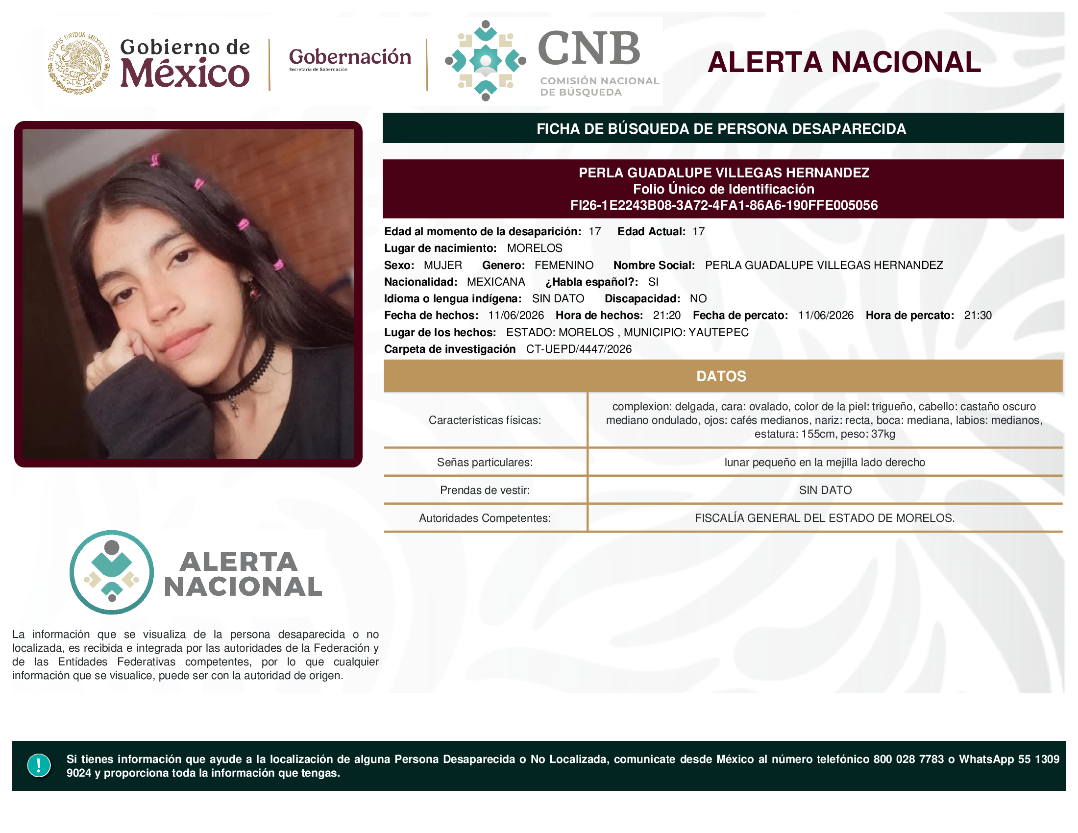 PERLA GUADALUPE VILLEGAS HERNANDEZ