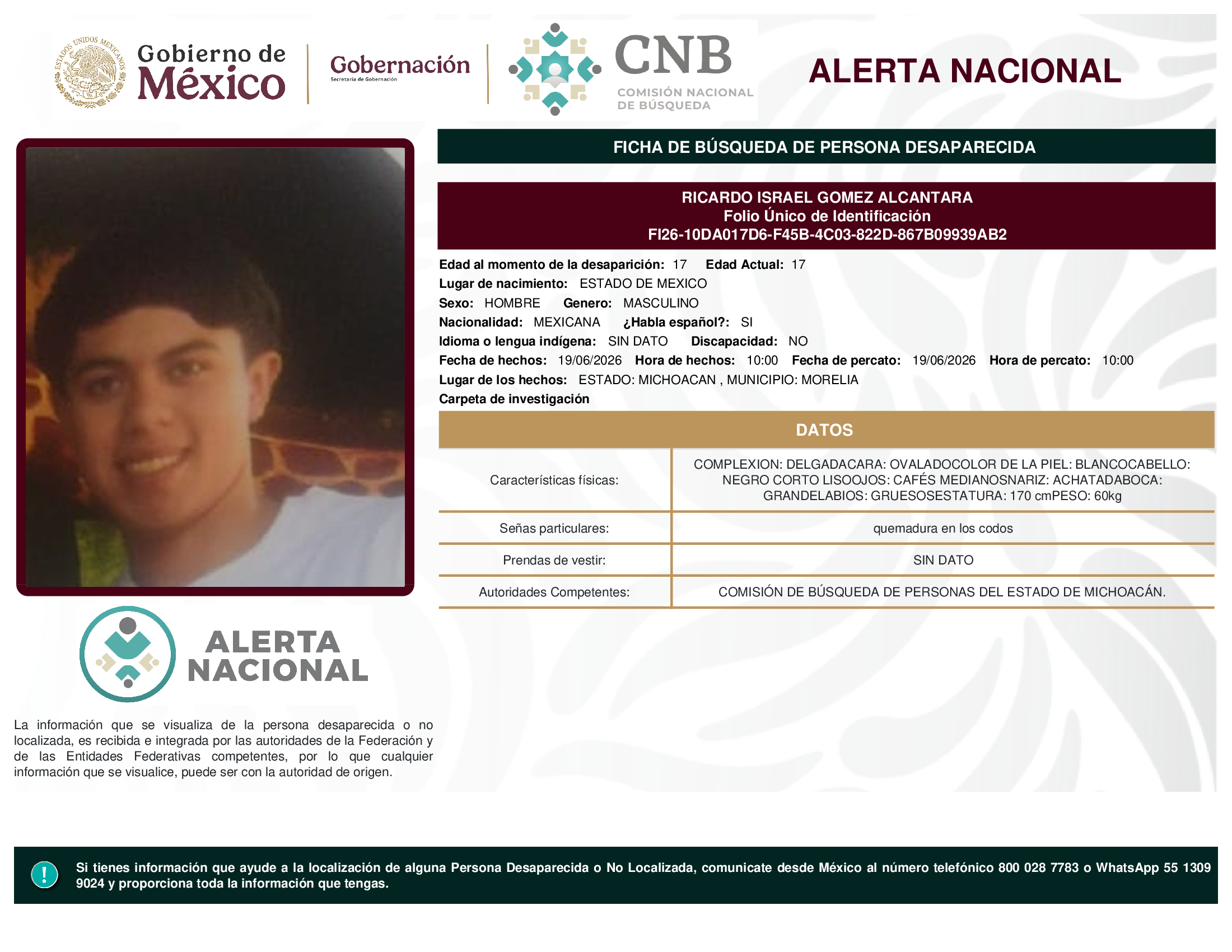 RICARDO ISRAEL GOMEZ ALCANTARA